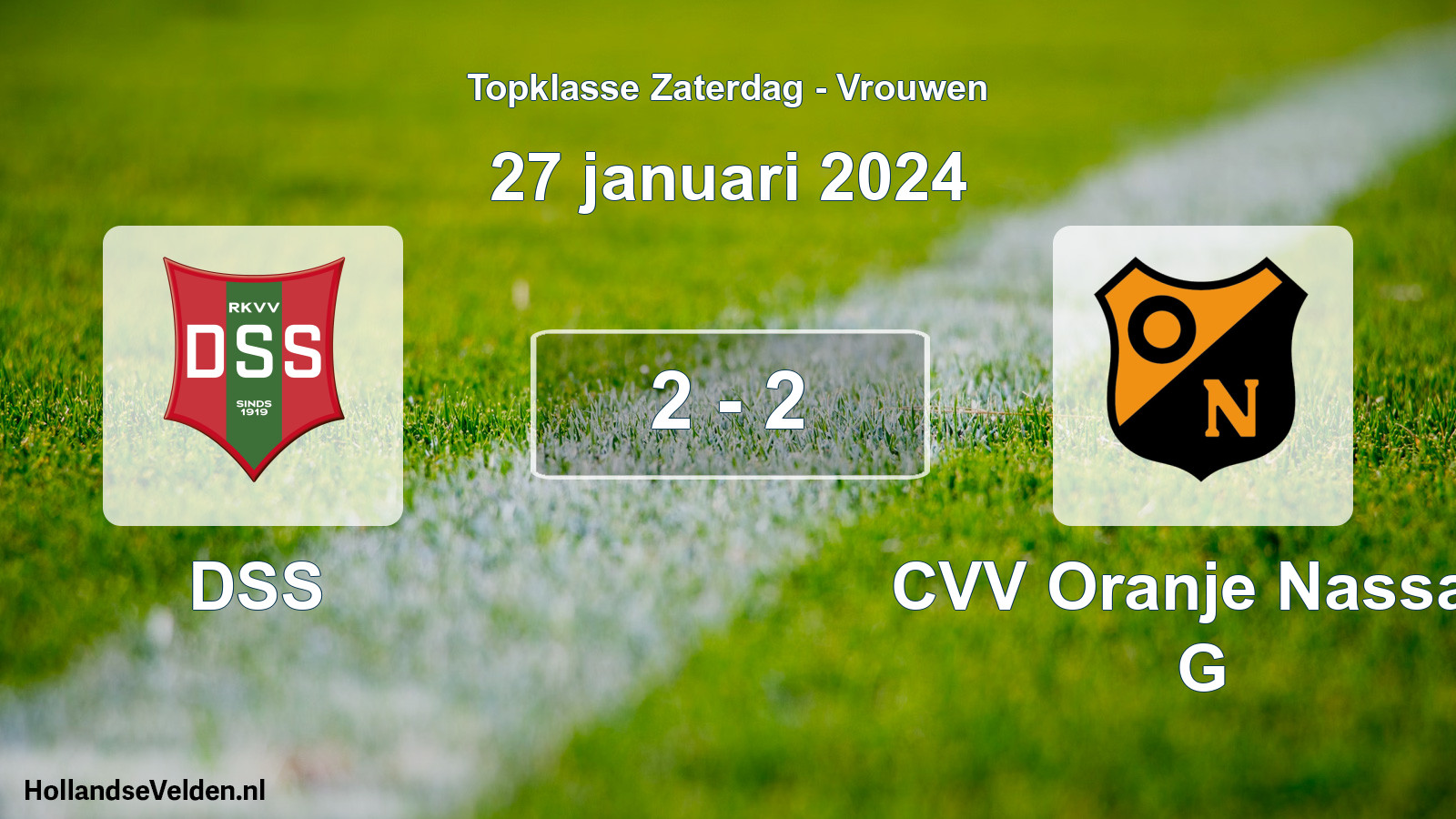Total number of matches played: DSS - CVV Oranje Nassau G 2 - 2 (27 January 2024)