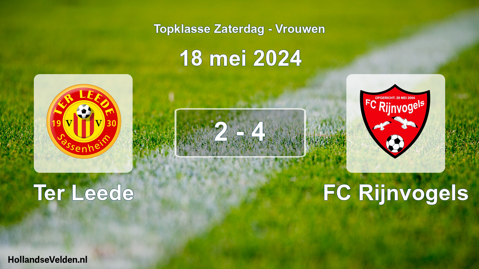 Total number of matches played: Ter Leede - FC Rijnvogels 2 - 4 (18 May 2024)