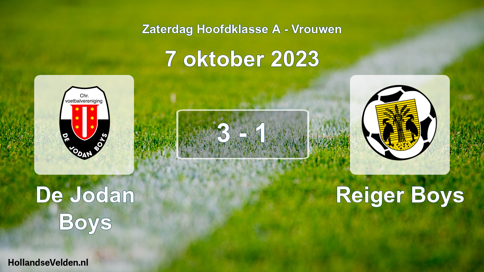 Total number of matches played: De Jodan Boys - Reiger Boys 3 - 1 (7 October 2023)