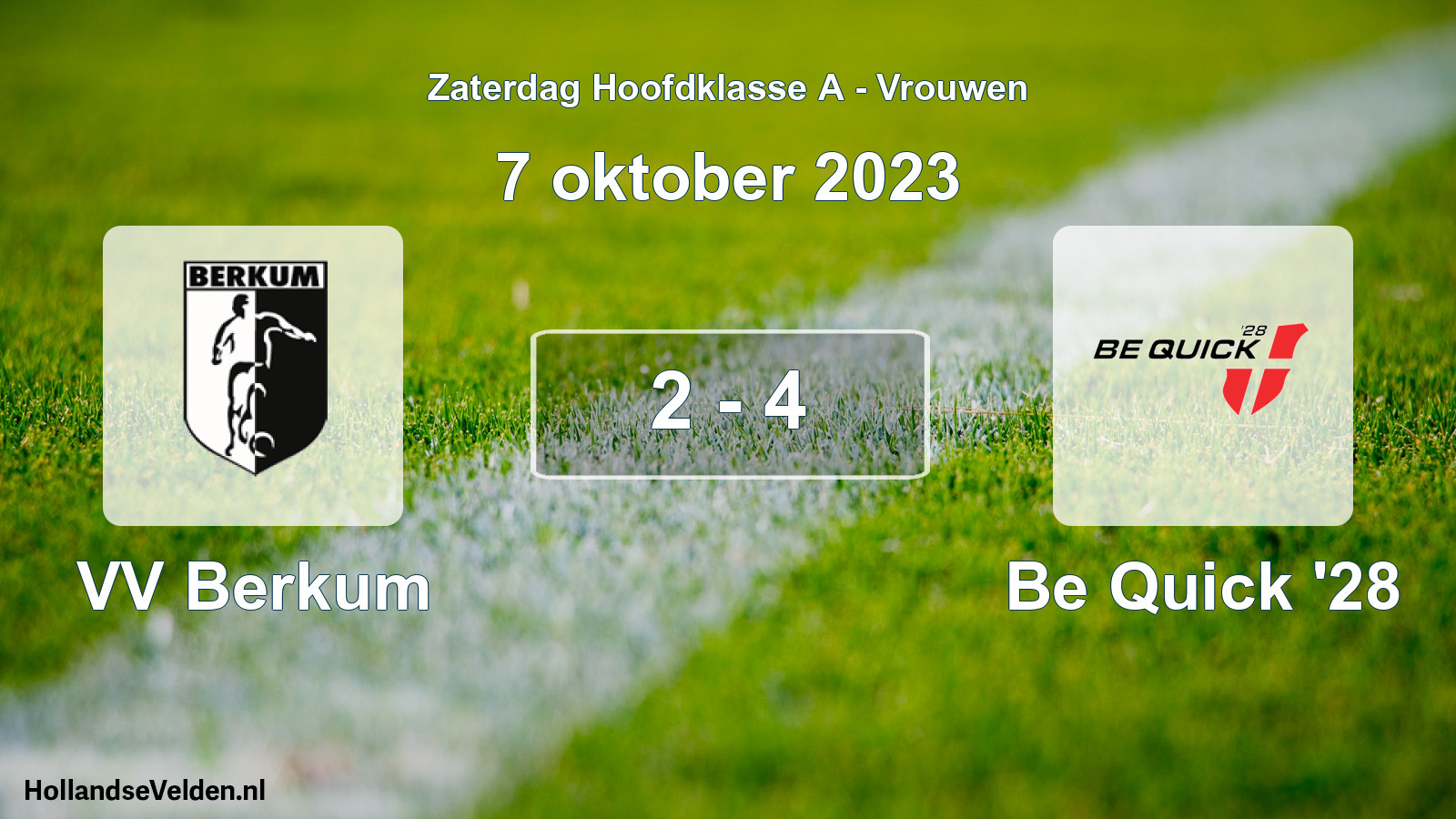 Total number of matches played: VV Berkum - Be Quick '28 2 - 4 (7 October 2023)