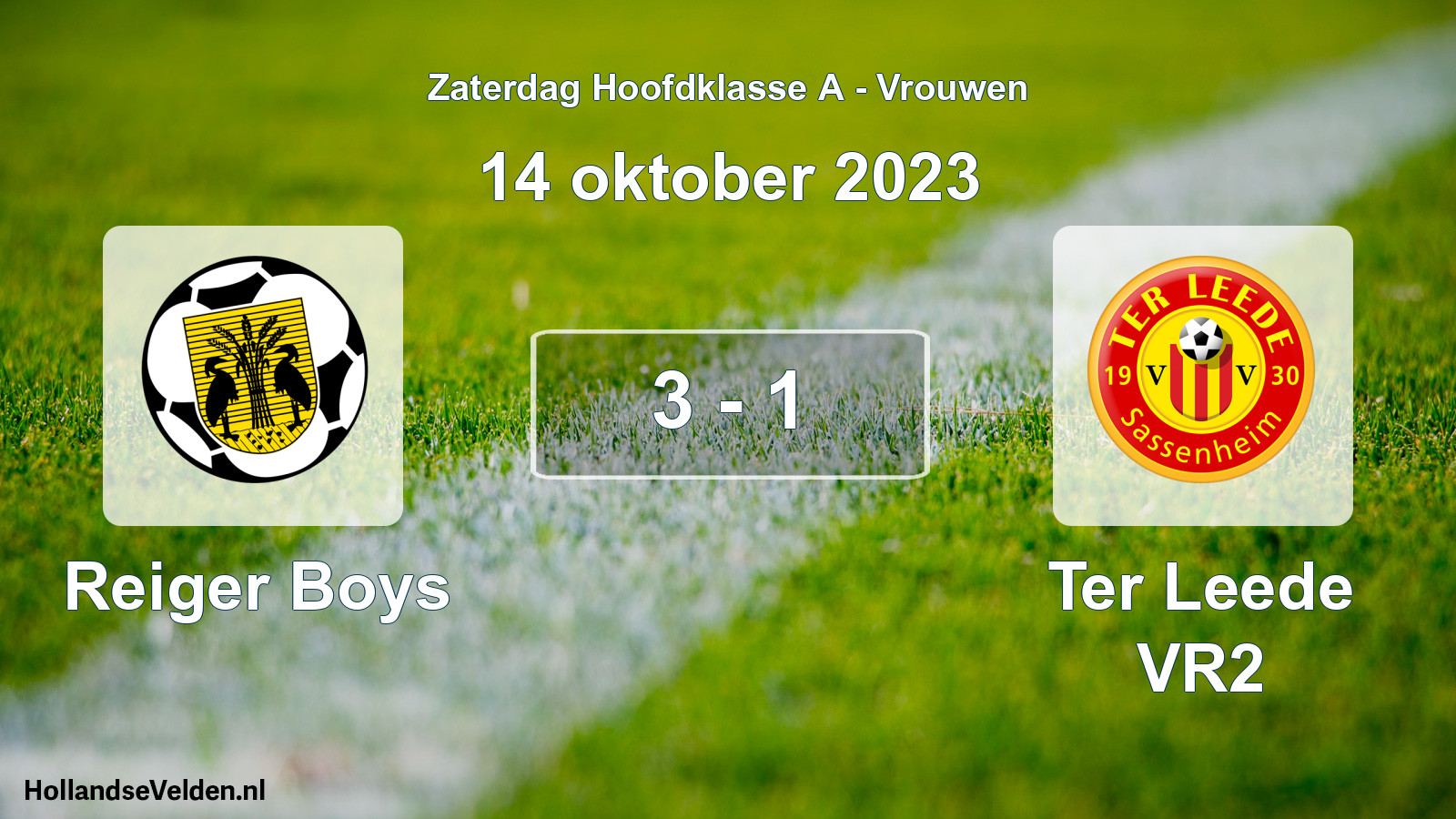 Total number of matches played: Reiger Boys - Ter Leede VR2 3 - 1 (14 October 2023)