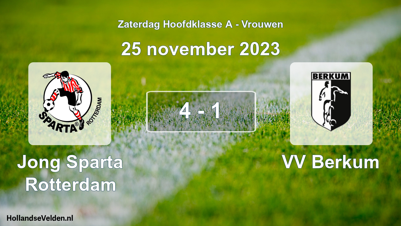Total number of matches played: Jong Sparta Rotterdam - VV Berkum 4 - 1 (25 November 2023)