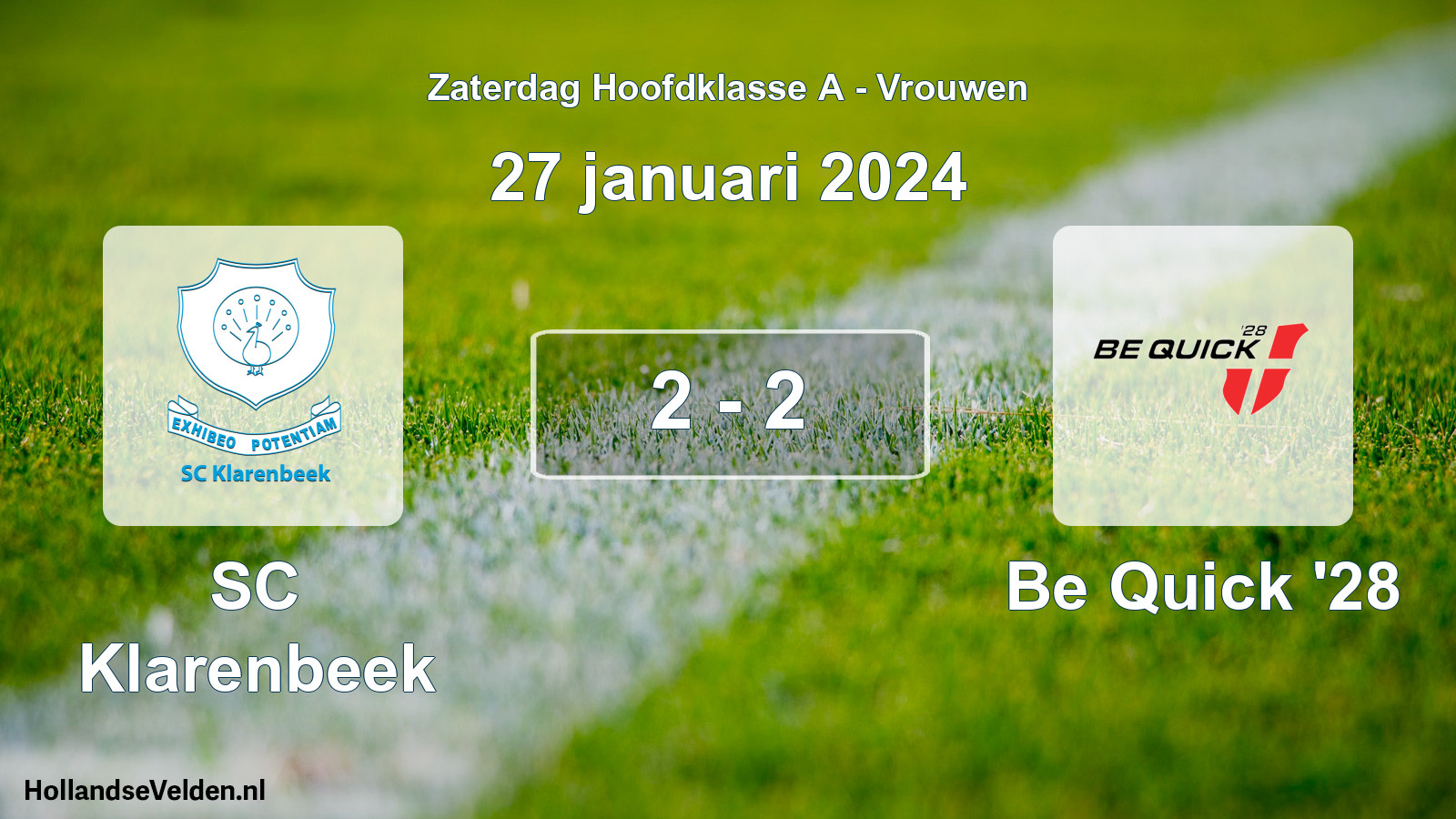 Total number of matches played: SC Klarenbeek - Be Quick '28 2 - 2 (27 January 2024)