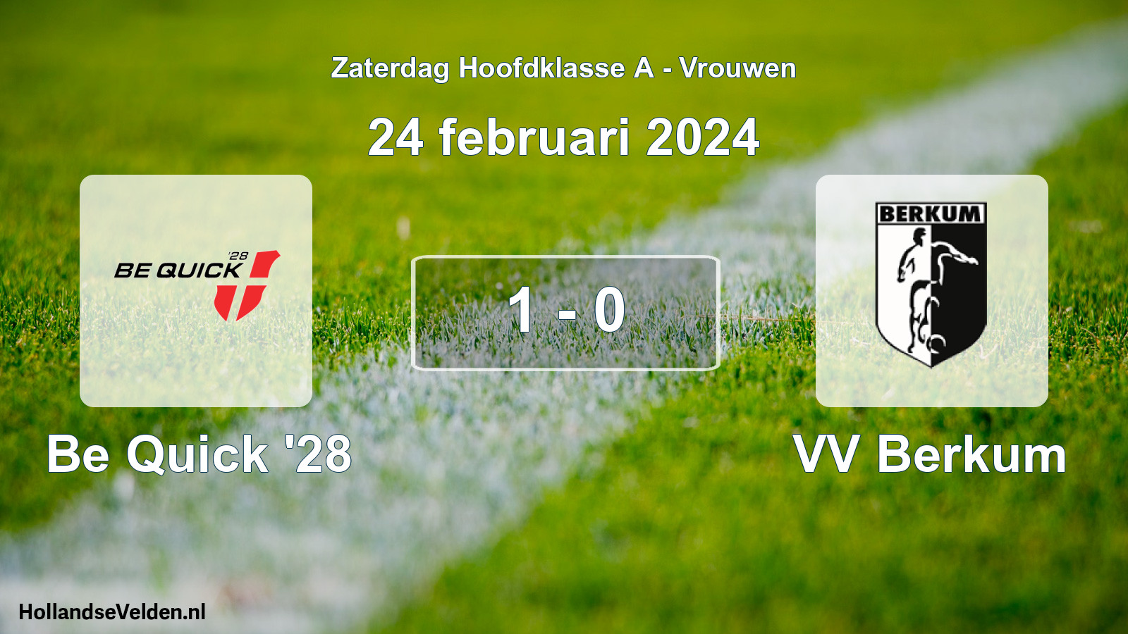 Total number of matches played: Be Quick '28 - VV Berkum 1 - 0 (24 February 2024)