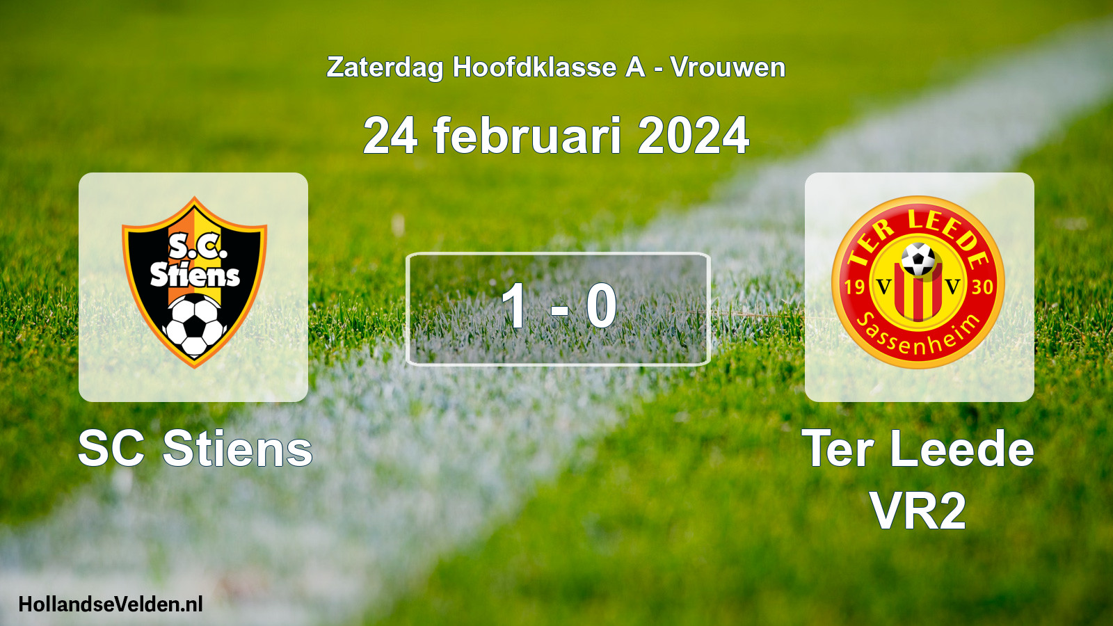 Total number of matches played: SC Stiens - Ter Leede VR2 1 - 0 (24 February 2024)