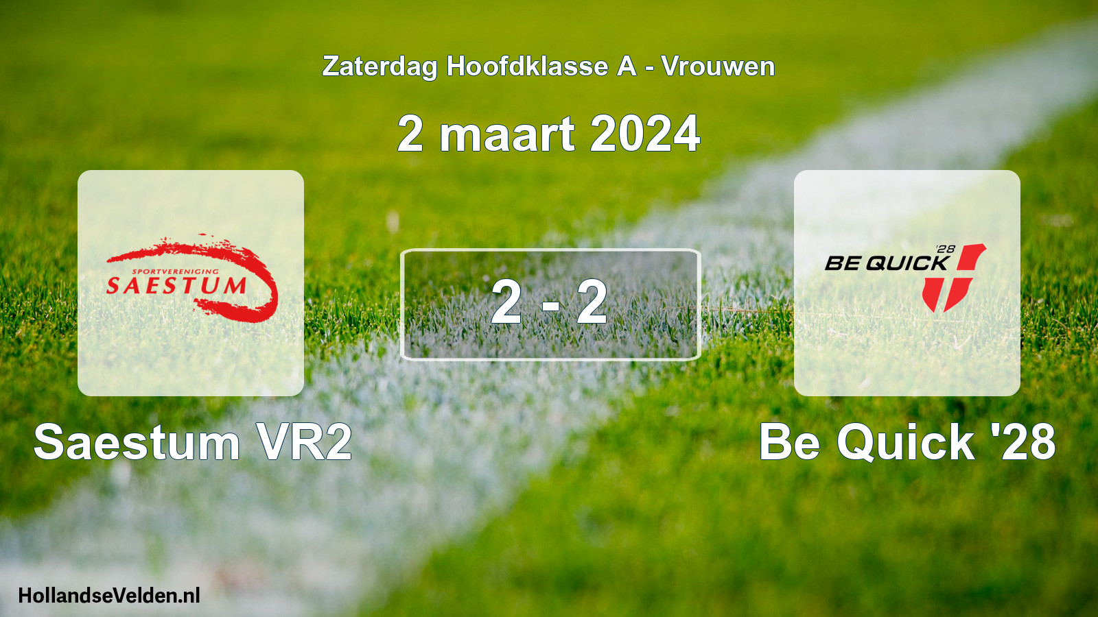 Total number of matches played: Saestum VR2 - Be Quick '28 2 - 2 (2 March 2024)