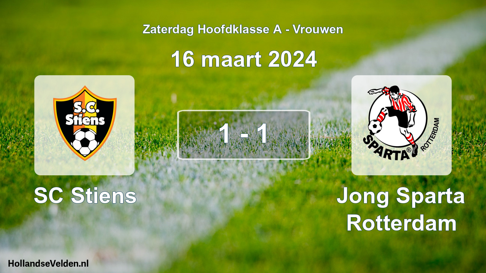 Total number of matches played: SC Stiens - Jong Sparta Rotterdam 1 - 1 (16 March 2024)