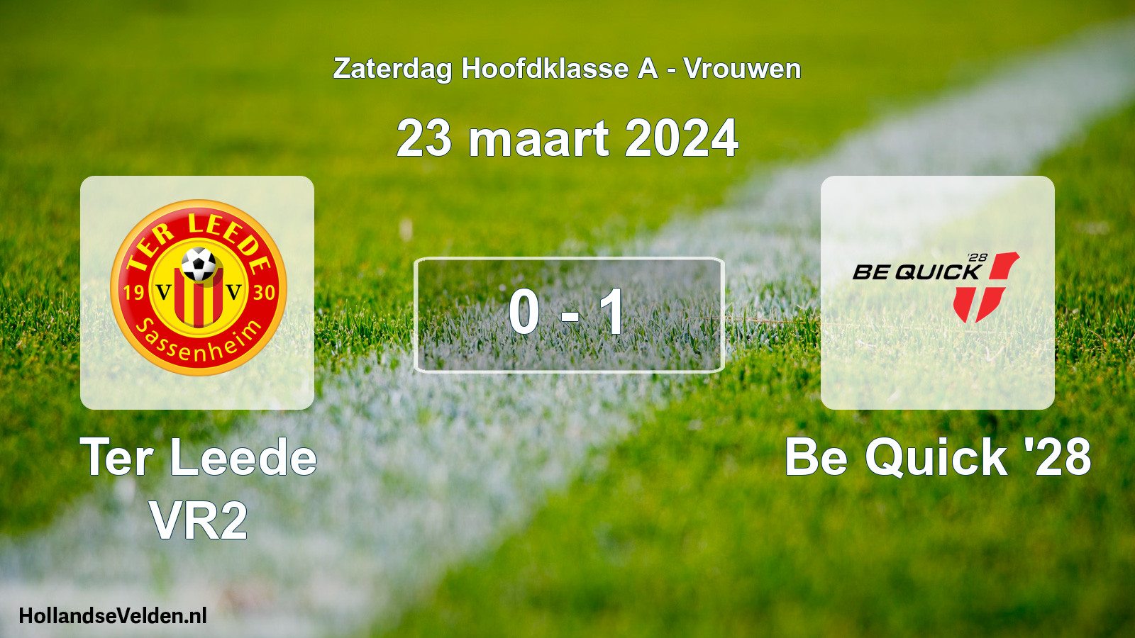 Total number of matches played: Ter Leede VR2 - Be Quick '28 0 - 1 (23 March 2024)