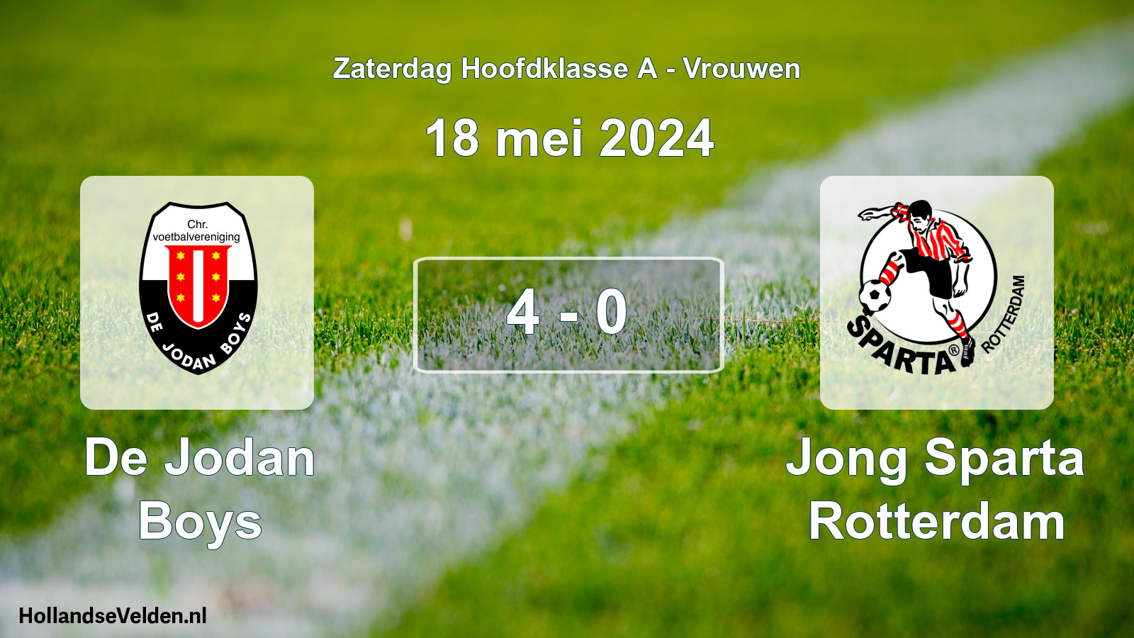 Total number of matches played: De Jodan Boys - Jong Sparta Rotterdam 4 - 0 (18 May 2024)