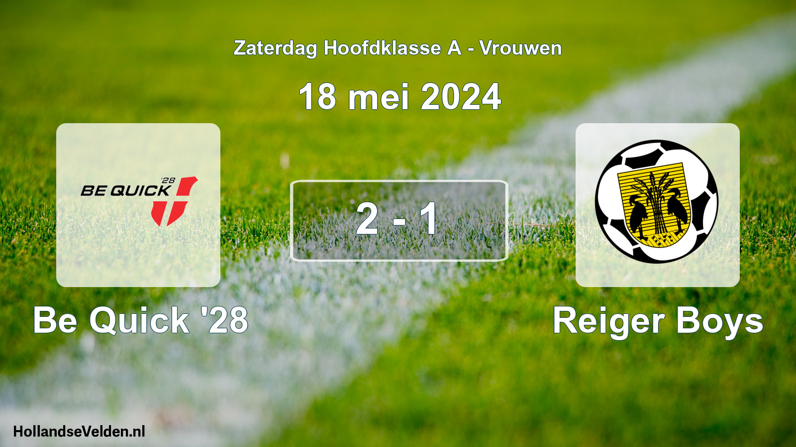 Total number of matches played: Be Quick '28 - Reiger Boys 2 - 1 (18 May 2024)