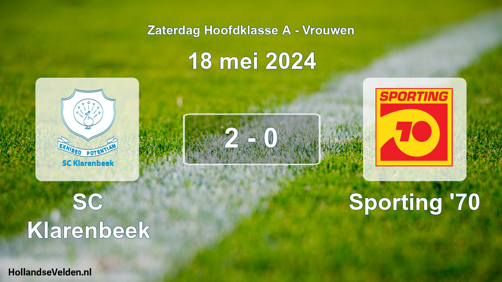 Total number of matches played: SC Klarenbeek - Sporting '70 2 - 0 (18 May 2024)