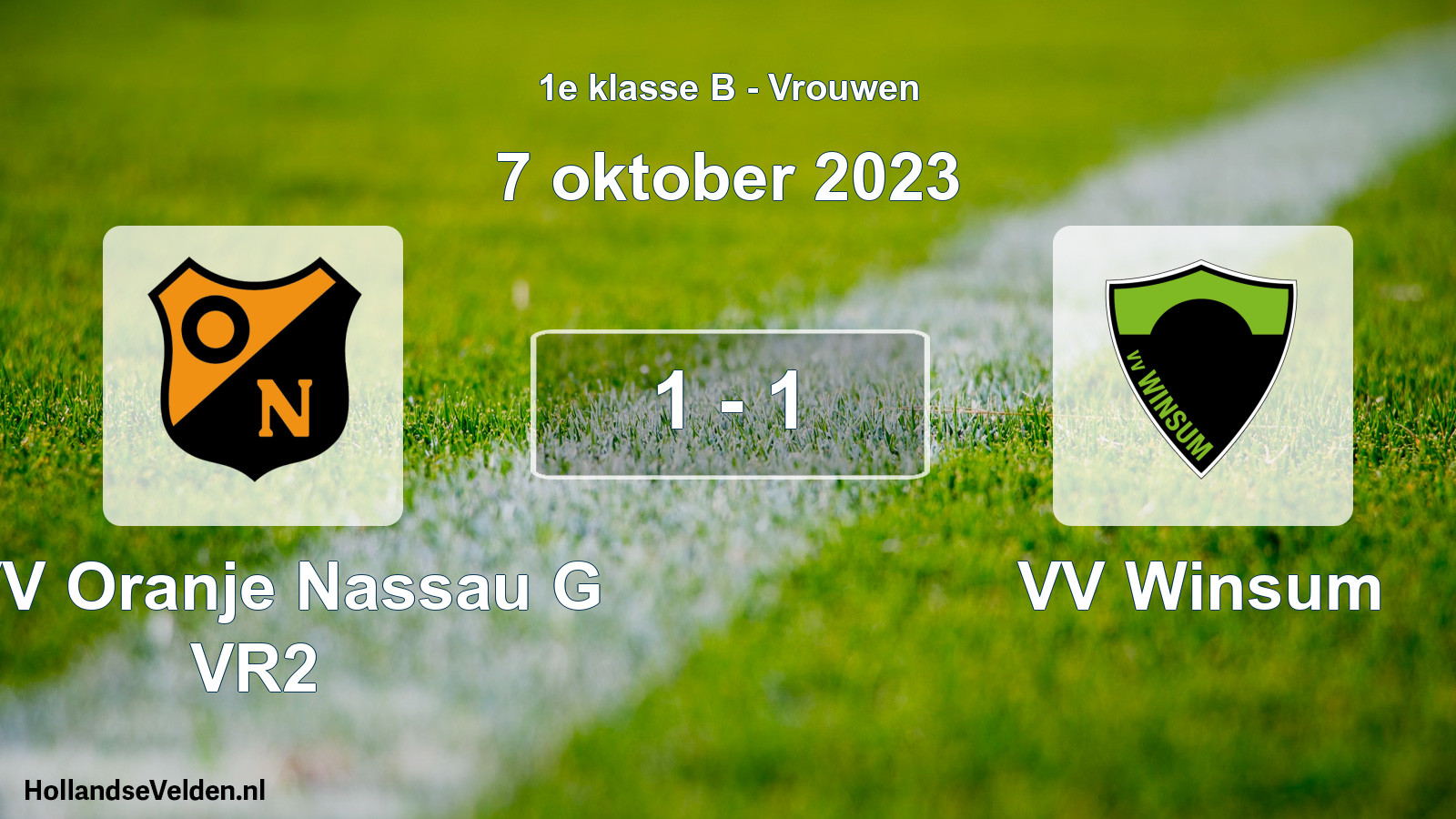 Total number of matches played: CVV Oranje Nassau G VR2 - VV Winsum 1 - 1 (7 October 2023)
