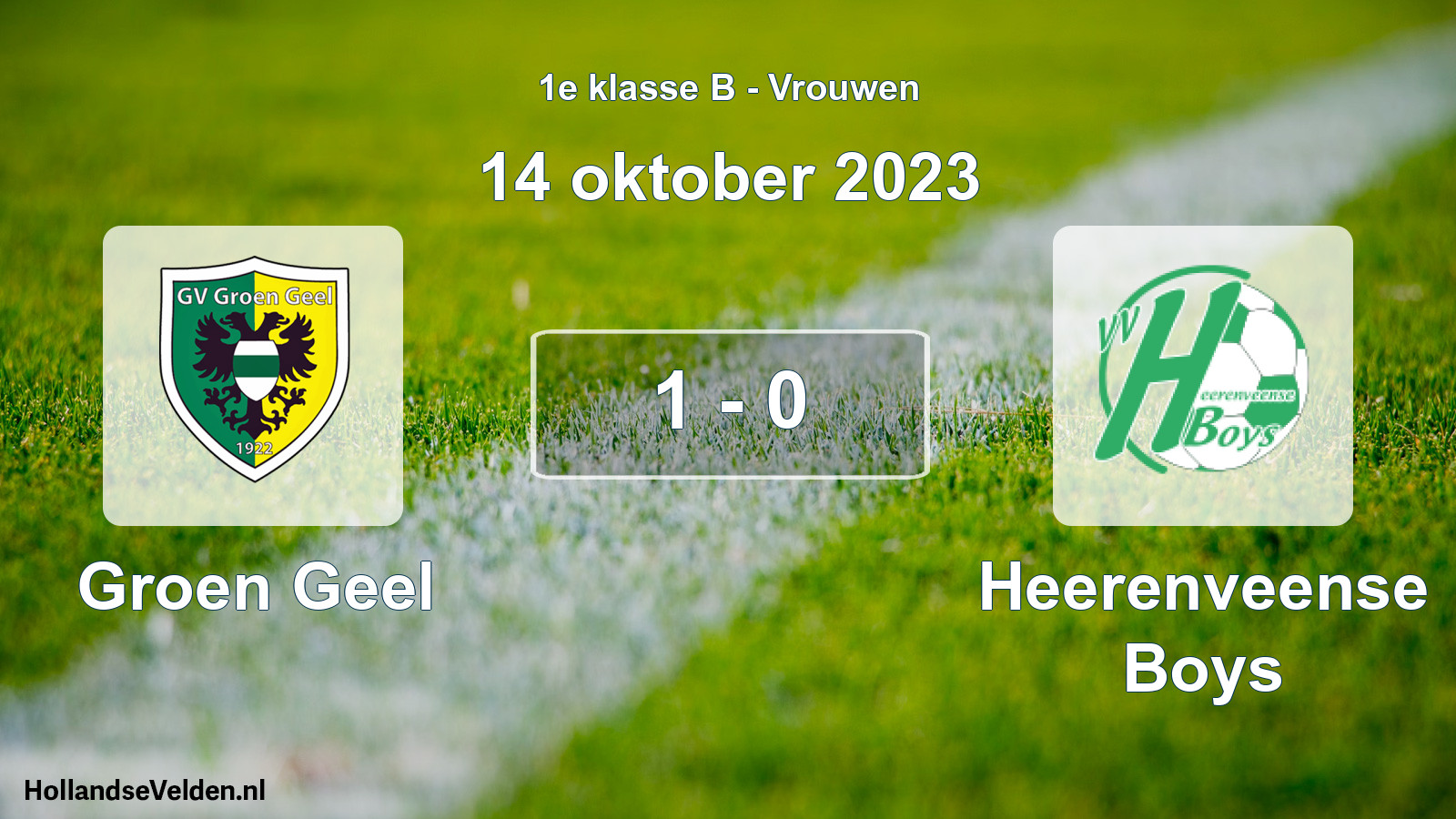 Total number of matches played: Groen Geel - Heerenveense Boys 1 - 0 (14 October 2023)