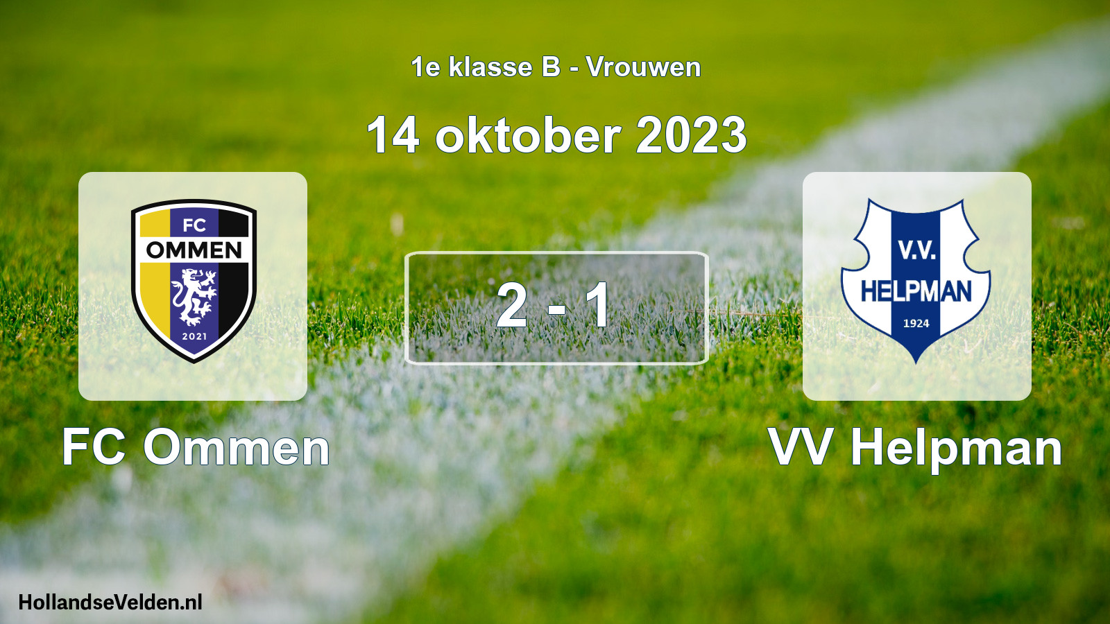 Total number of matches played: FC Ommen - VV Helpman 2 - 1 (14 October 2023)