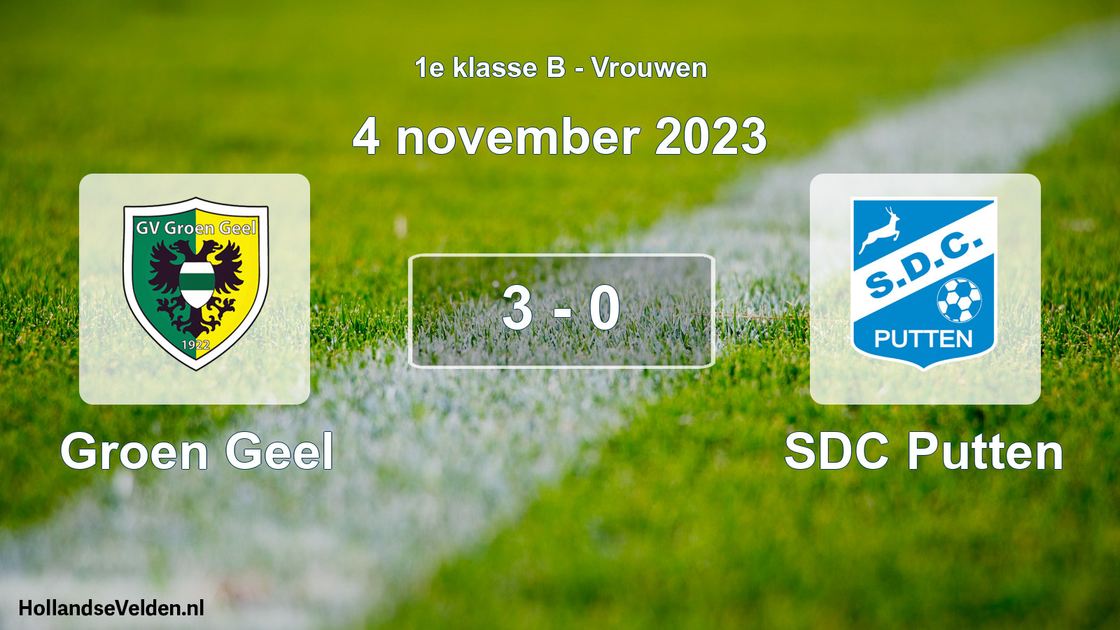 Total number of matches played: Groen Geel - SDC Putten 3 - 0 (4 November 2023)