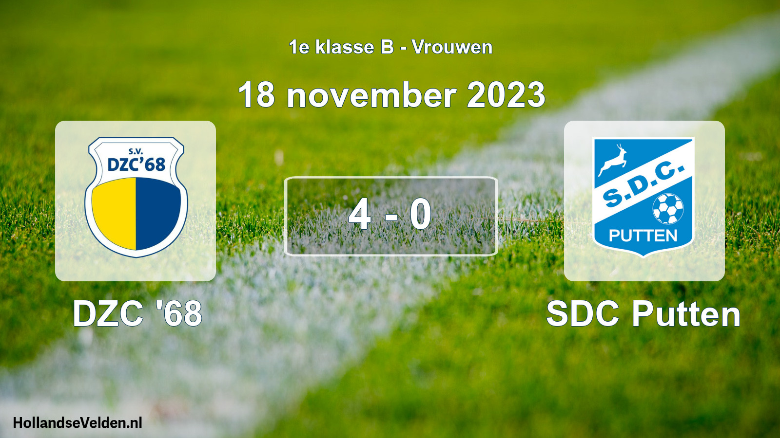 Total number of matches played: DZC '68 - SDC Putten 4 - 0 (18 November 2023)