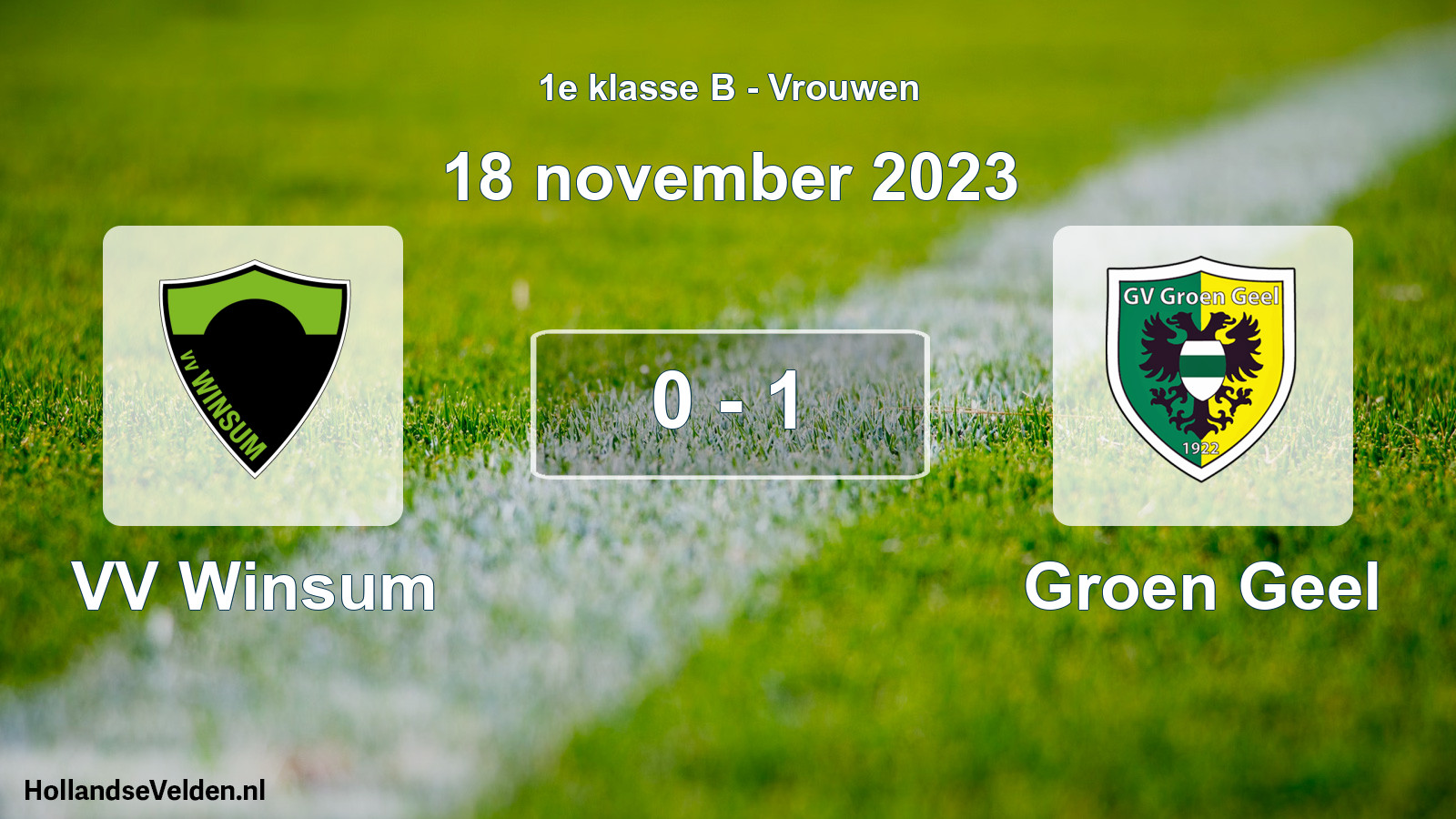 Total number of matches played: VV Winsum - Groen Geel 0 - 1 (18 November 2023)