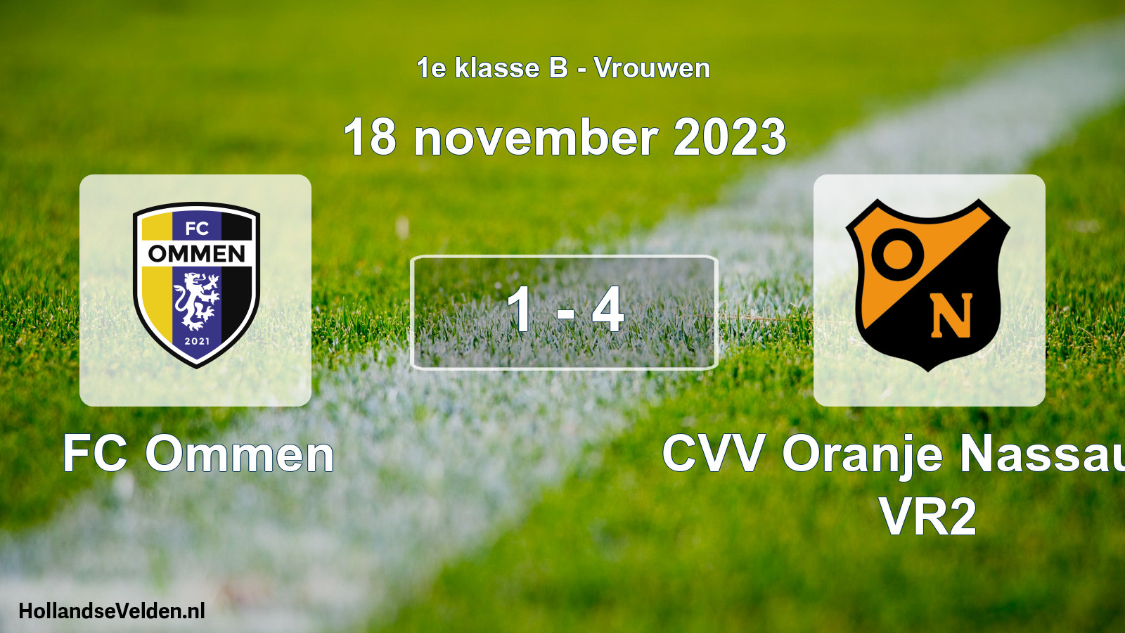 Total number of matches played: FC Ommen - CVV Oranje Nassau G VR2 1 - 4 (18 November 2023)