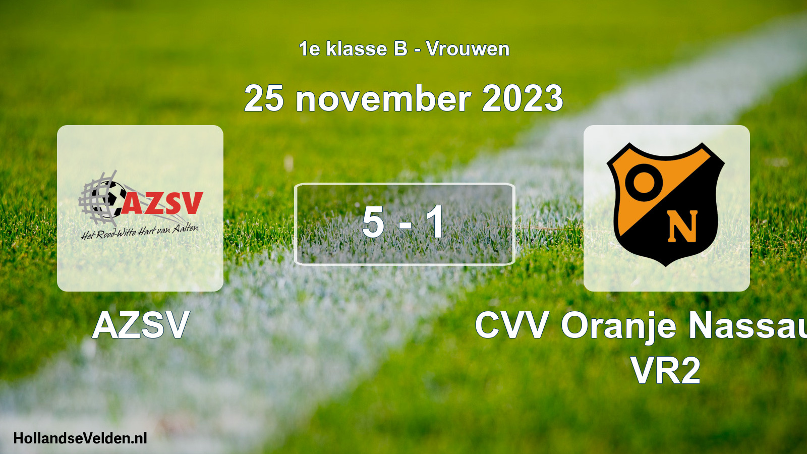 Total number of matches played: AZSV - CVV Oranje Nassau G VR2 5 - 1 (25 November 2023)