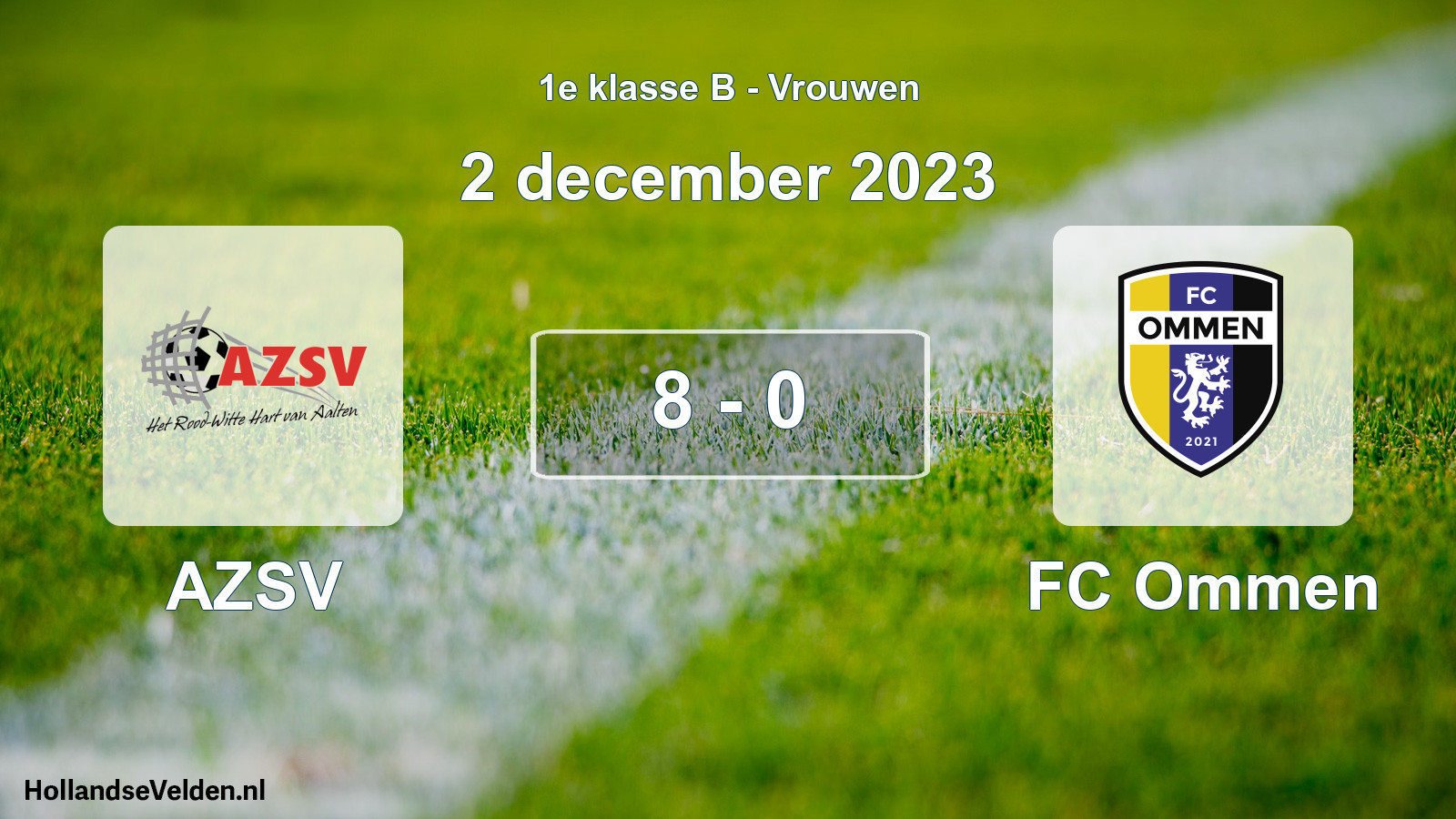 Total number of matches played: AZSV - FC Ommen 8 - 0 (2 December 2023)