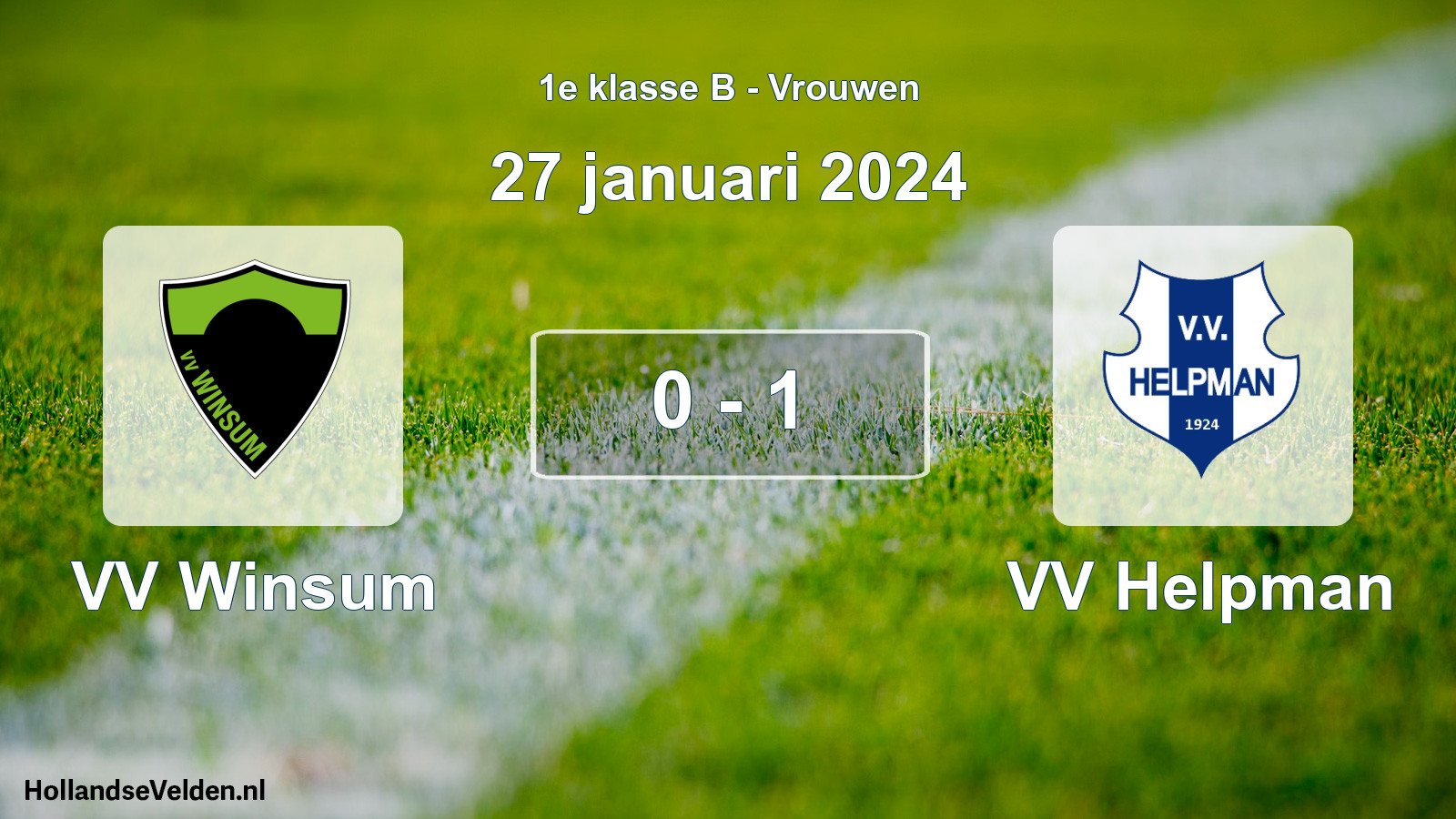 Total number of matches played: VV Winsum - VV Helpman 0 - 1 (27 January 2024)