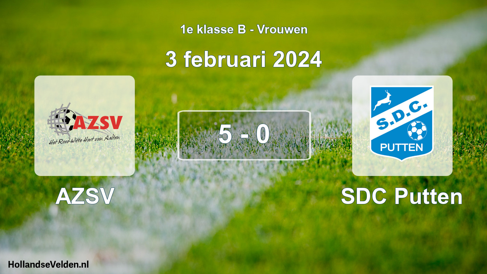 Total number of matches played: AZSV - SDC Putten 5 - 0 (3 February 2024)