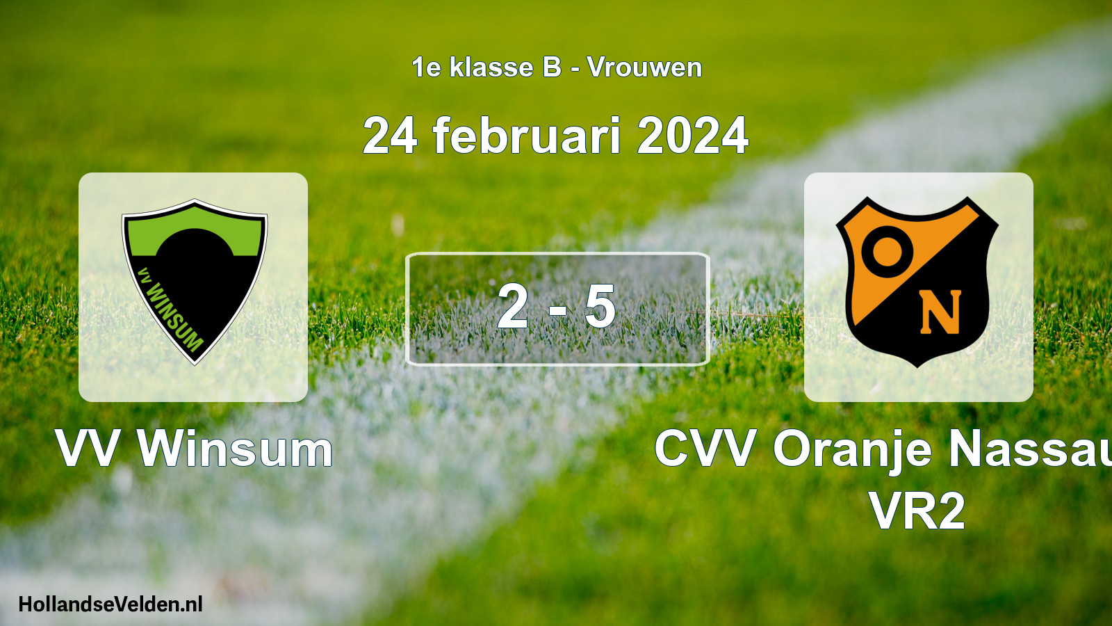 Total number of matches played: VV Winsum - CVV Oranje Nassau G VR2 2 - 5 (24 February 2024)