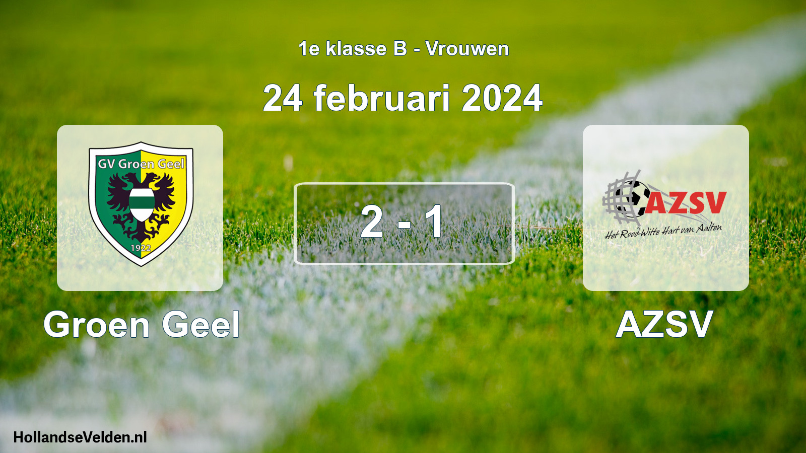 Total number of matches played: Groen Geel - AZSV 2 - 1 (24 February 2024)