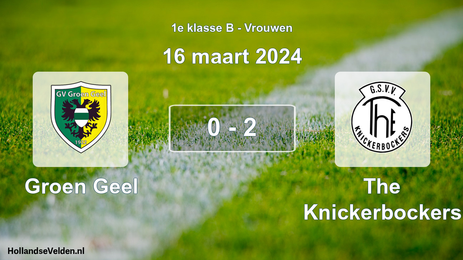 Total number of matches played: Groen Geel - The Knickerbockers 0 - 2 (16 March 2024)