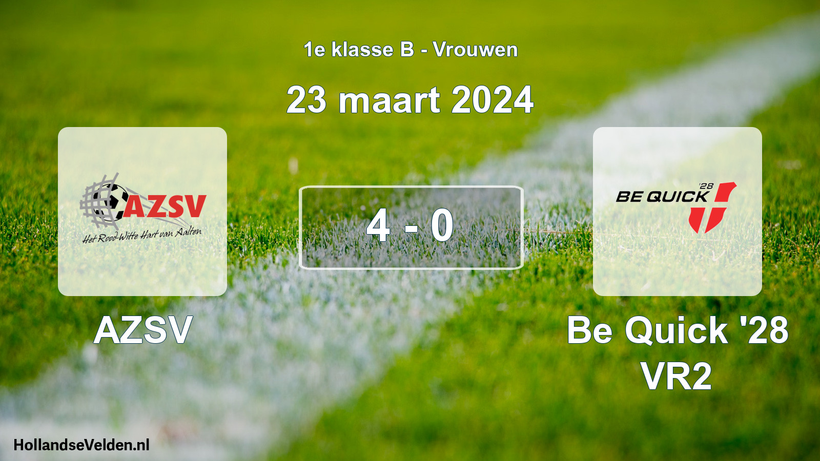 Total number of matches played: AZSV - Be Quick '28 VR2 4 - 0 (23 March 2024)