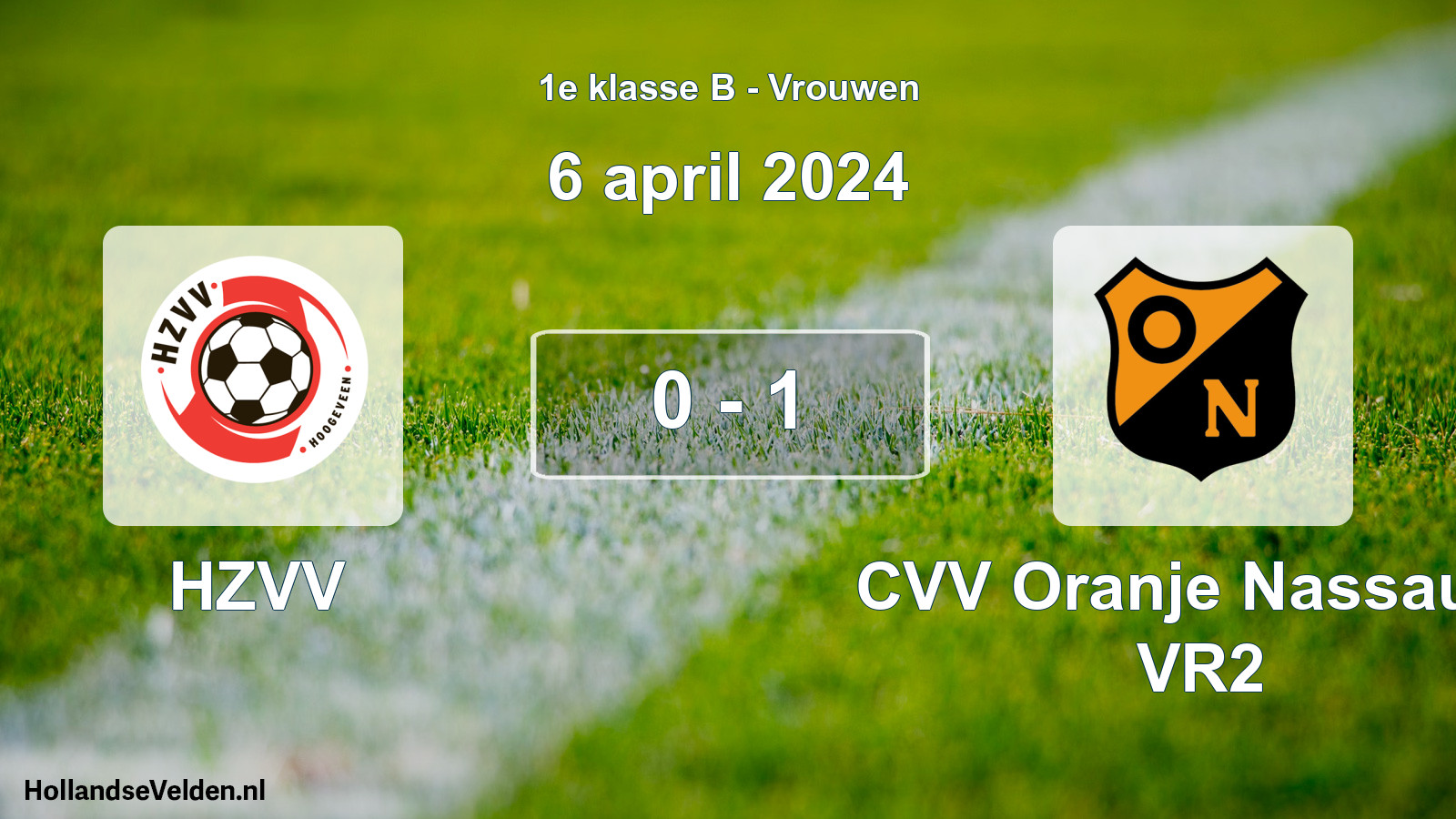 Total number of matches played: HZVV - CVV Oranje Nassau G VR2 0 - 1 (6 April 2024)