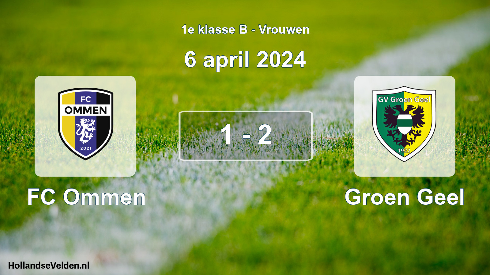 Total number of matches played: FC Ommen - Groen Geel 1 - 2 (6 April 2024)