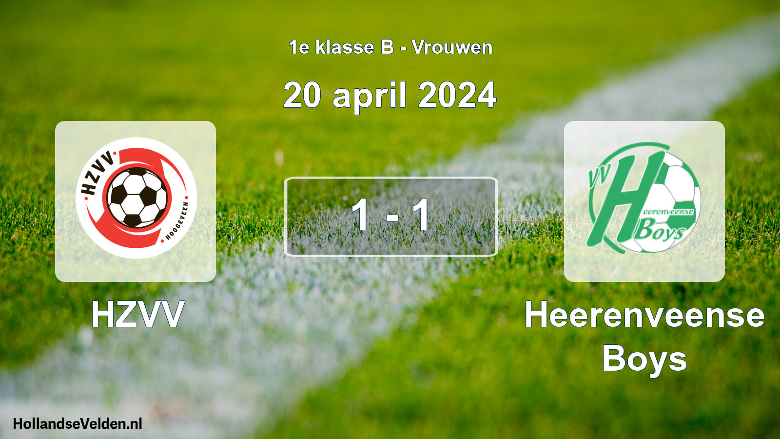 Total number of matches played: HZVV - Heerenveense Boys 1 - 1 (20 April 2024)