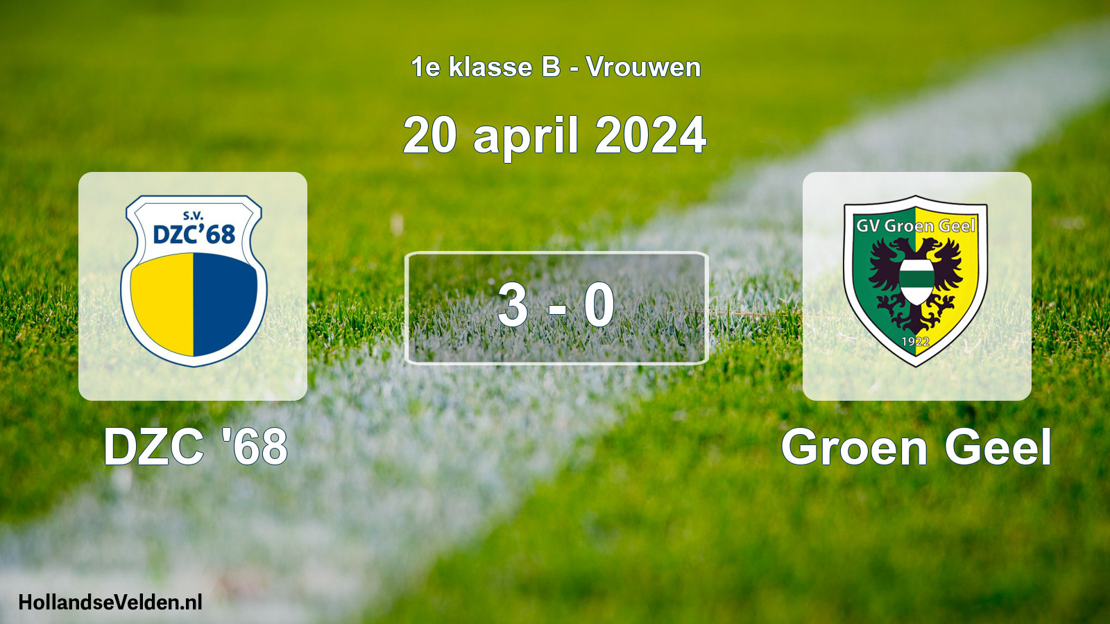 Total number of matches played: DZC '68 - Groen Geel 3 - 0 (20 April 2024)