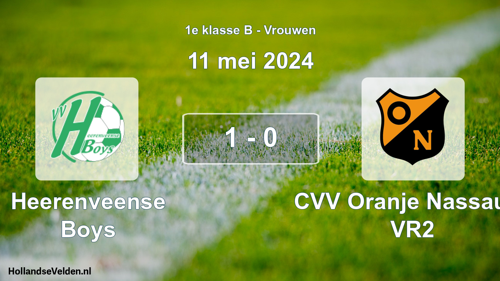Total number of matches played: Heerenveense Boys - CVV Oranje Nassau G VR2 1 - 0 (11 May 2024)