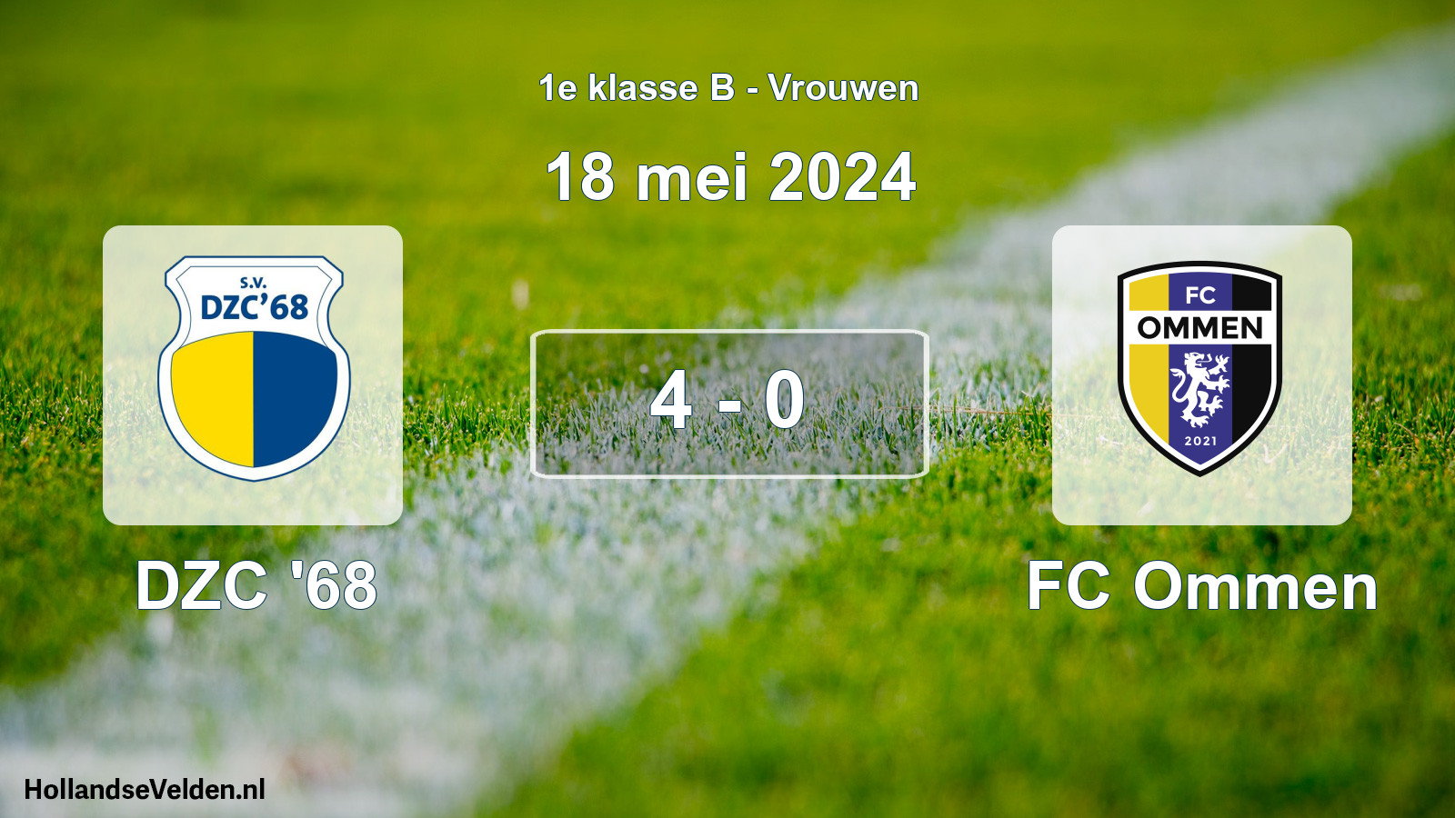 Total number of matches played: DZC '68 - FC Ommen 4 - 0 (18 May 2024)