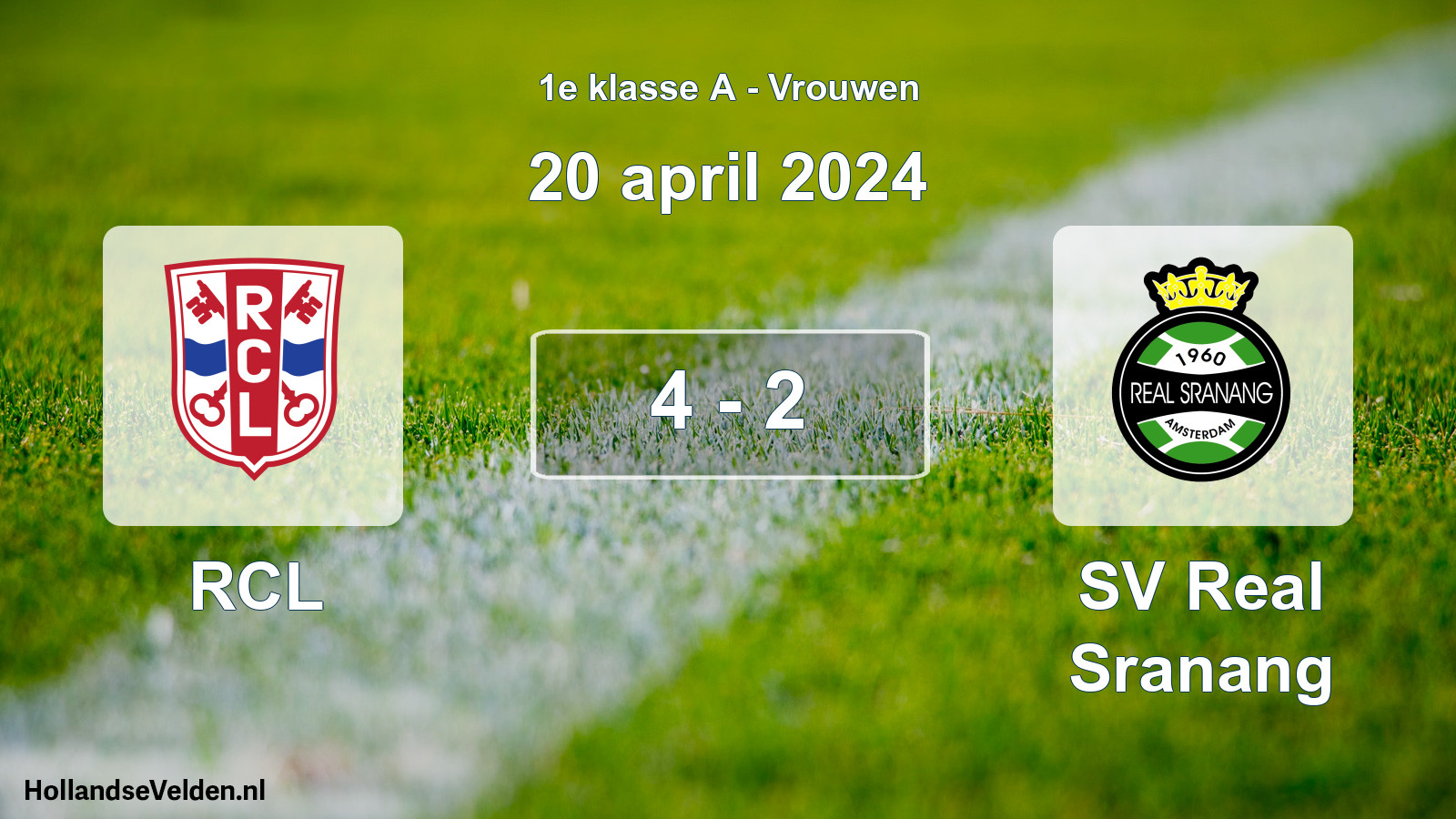 Total number of matches played: RCL - SV Real Sranang 4 - 2 (20 April 2024)