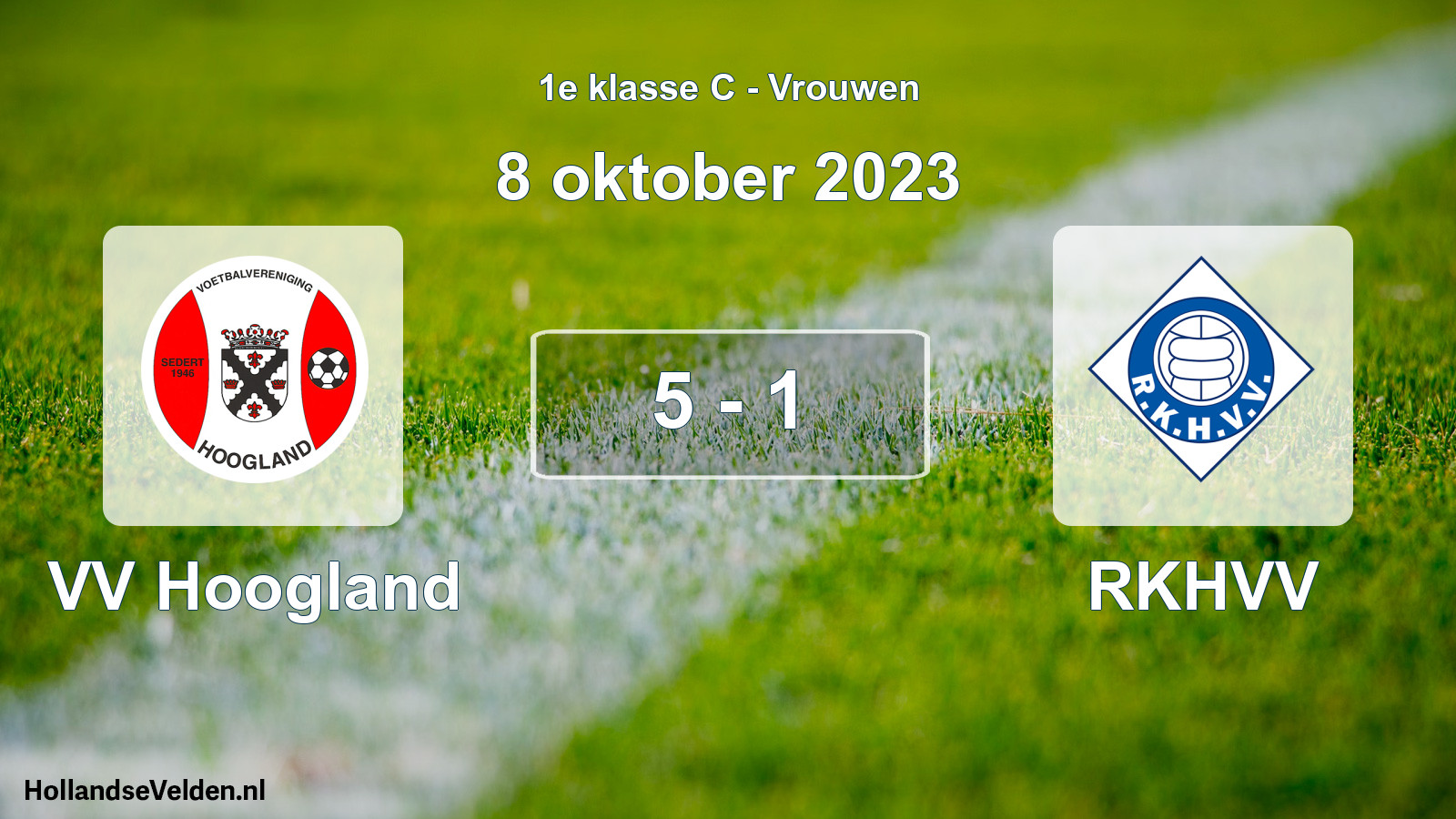 Gespeelde wedstrijd: VV Hoogland - RKHVV 5 - 1 (8 oktober 2023)