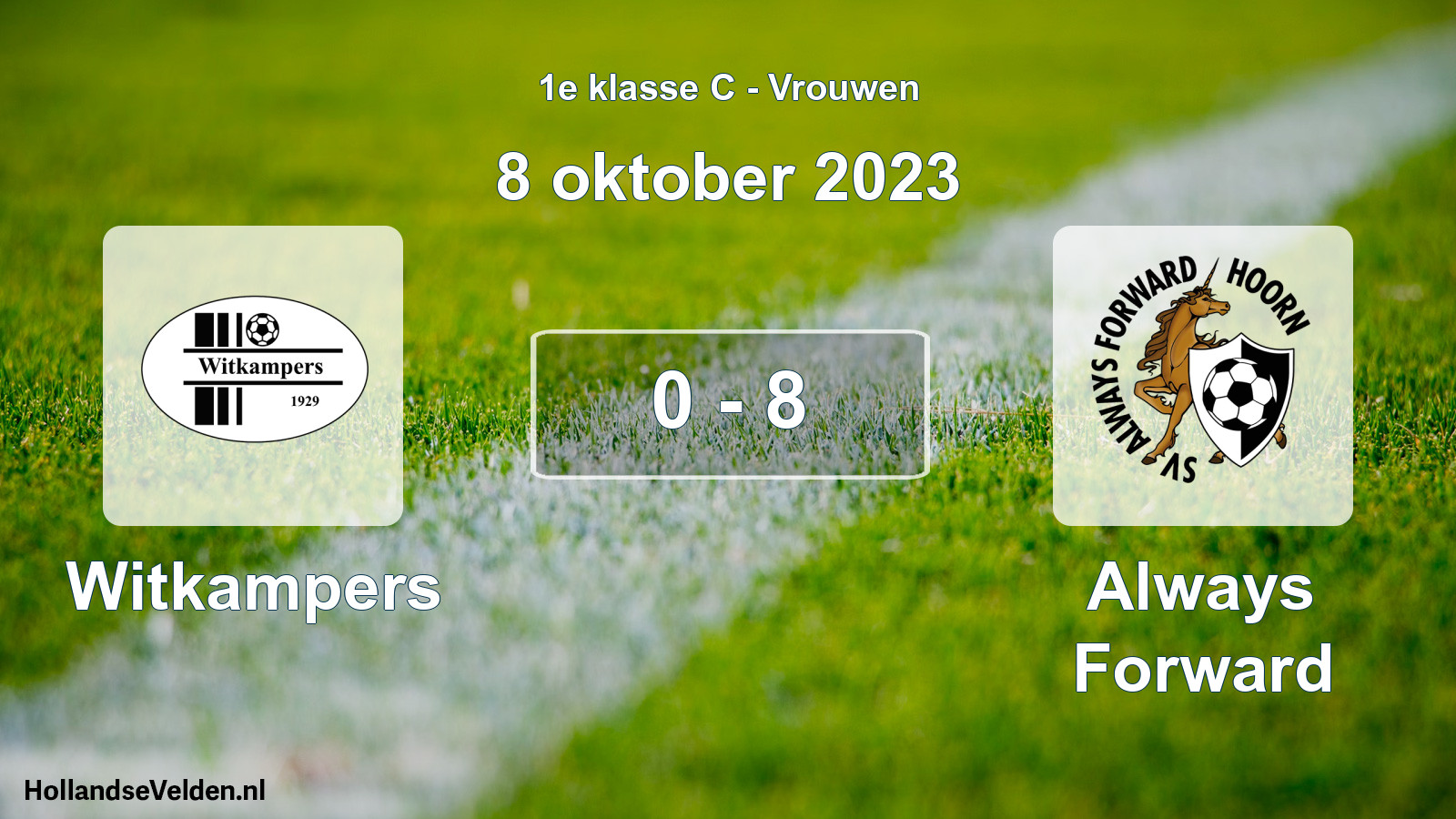 Gespeelde wedstrijd: Witkampers - Always Forward 0 - 8 (8 oktober 2023)