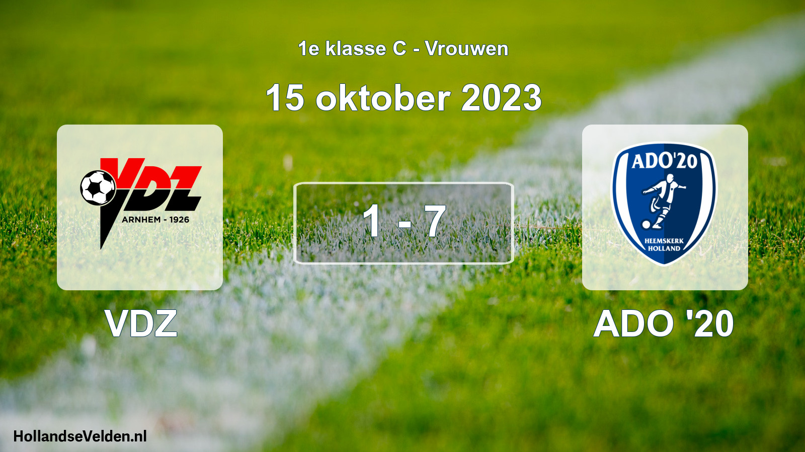 Gespeelde wedstrijd: VDZ - ADO '20 1 - 7 (15 oktober 2023)