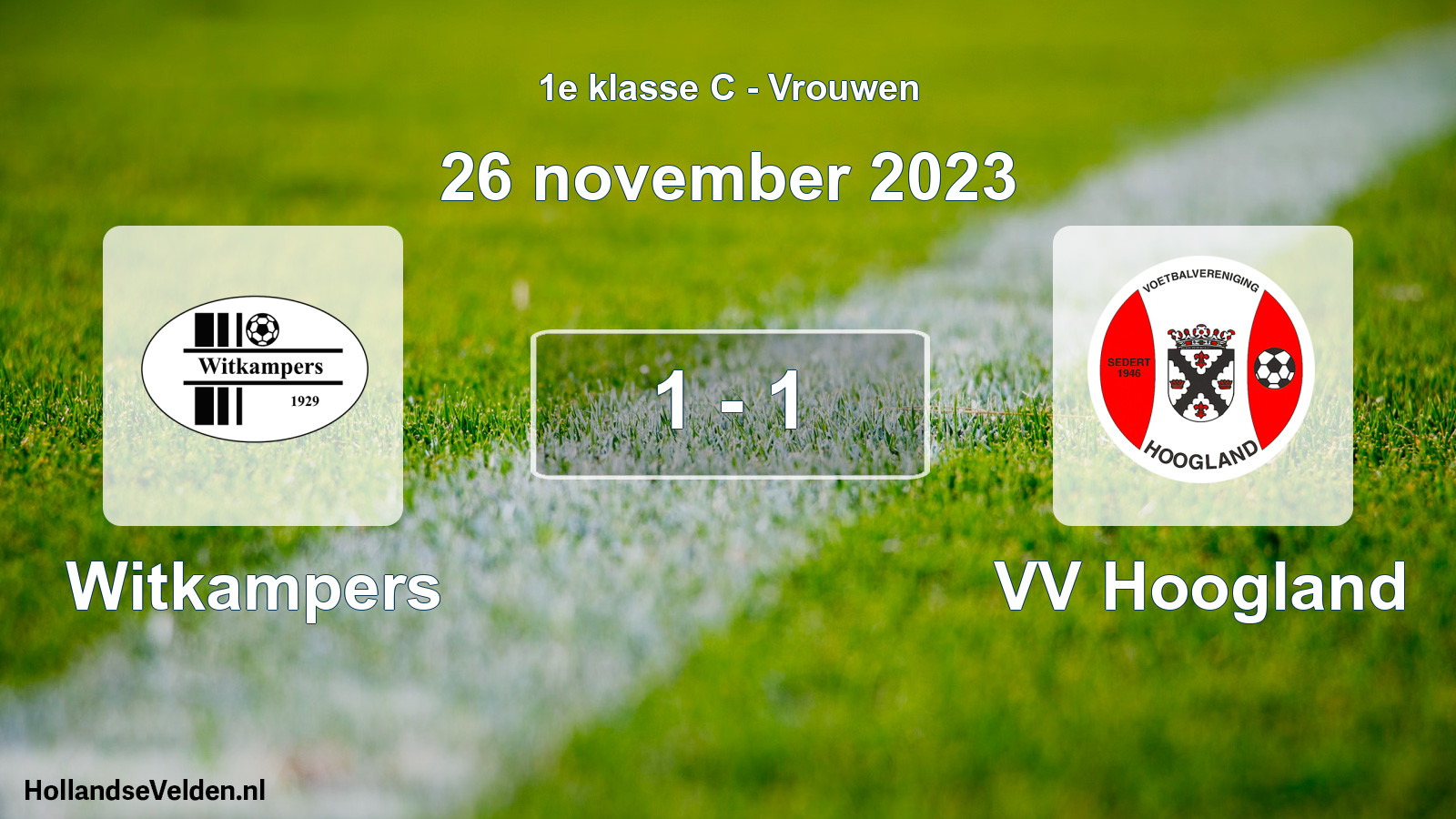Gespeelde wedstrijd: Witkampers - VV Hoogland 1 - 1 (26 november 2023)