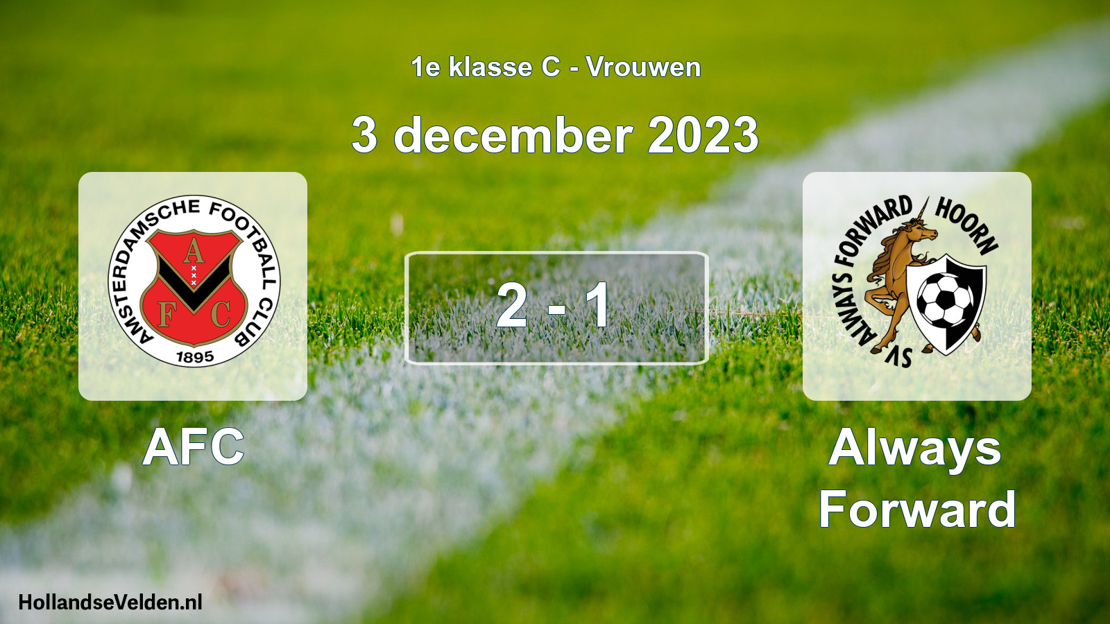Gespeelde wedstrijd: AFC - Always Forward 2 - 1 (3 december 2023)