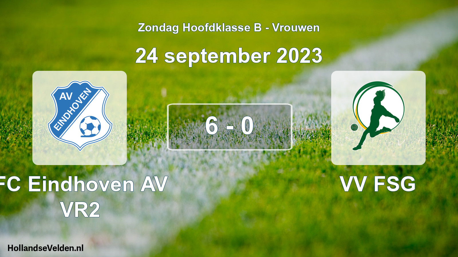 Gespeelde wedstrijd: FC Eindhoven AV VR2 - VV FSG 6 - 0 (24 september 2023)