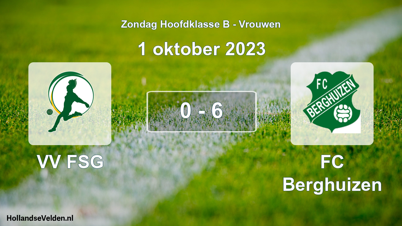 Gespeelde wedstrijd: VV FSG - FC Berghuizen 0 - 6 (1 oktober 2023)