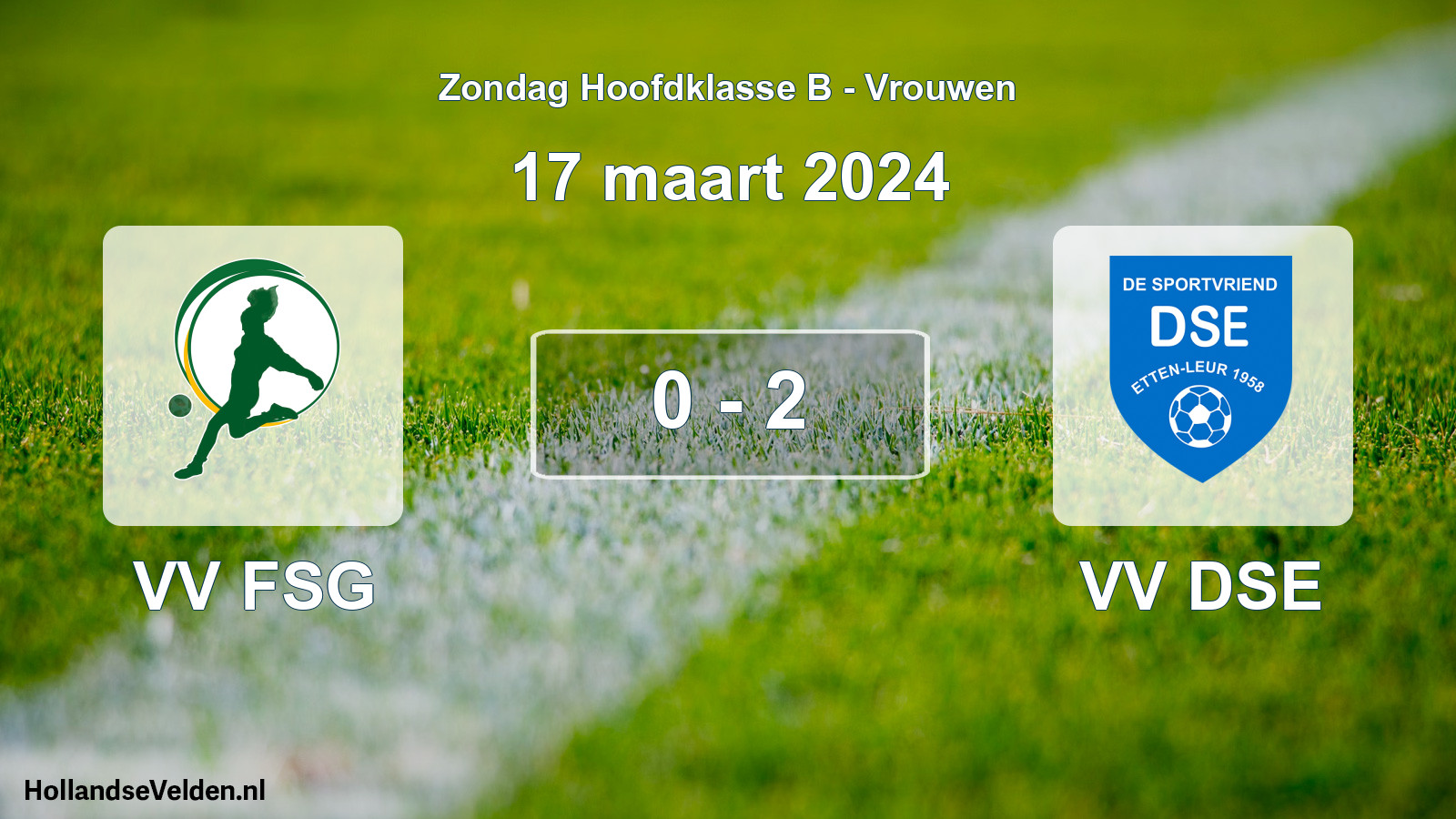 Total number of matches played: VV FSG - VV DSE 0 - 2 (17 March 2024)