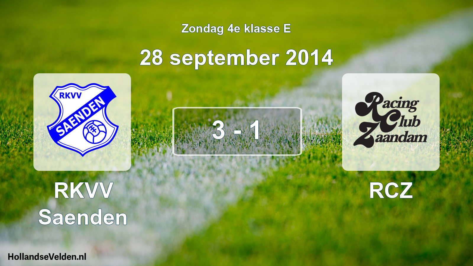 Total number of matches played: RKVV Saenden - RCZ 3 - 1 (28 September 2014)