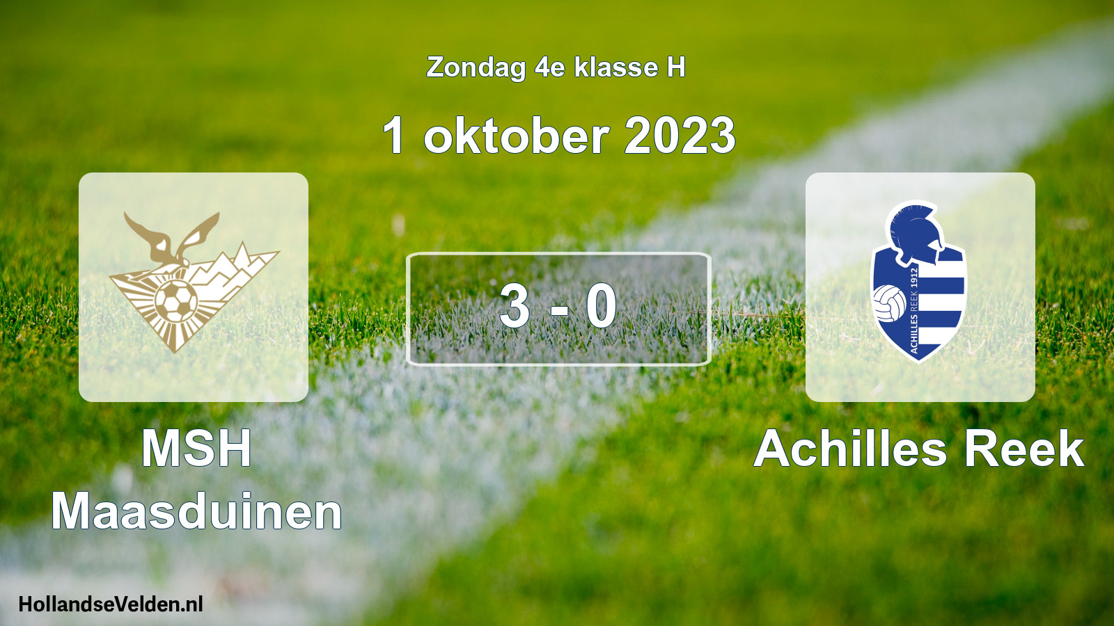 Total number of matches played: MSH Maasduinen - Achilles Reek 3 - 0 (1 October 2023)