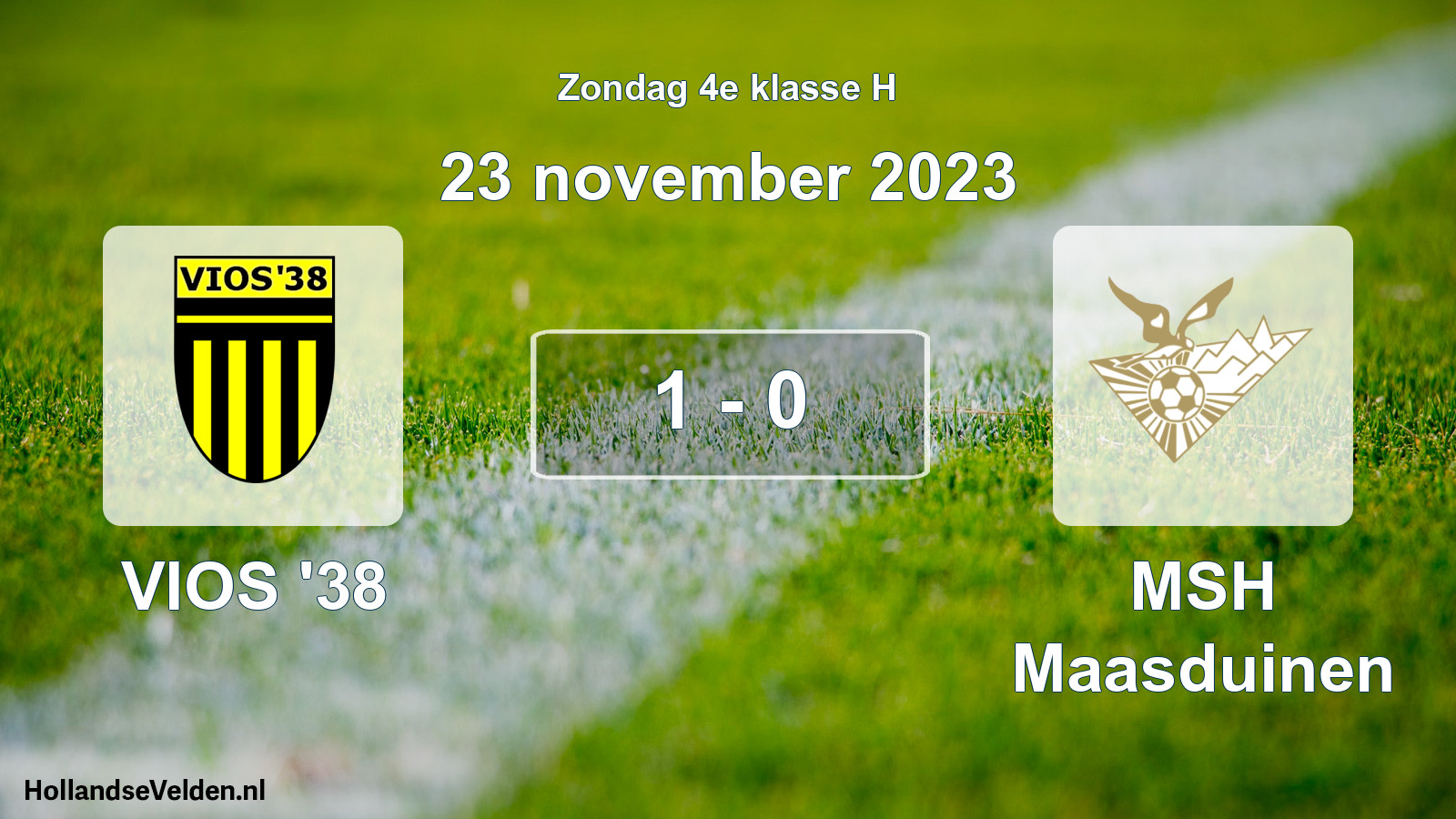 Total number of matches played: VIOS '38 - MSH Maasduinen 1 - 0 (23 November 2023)