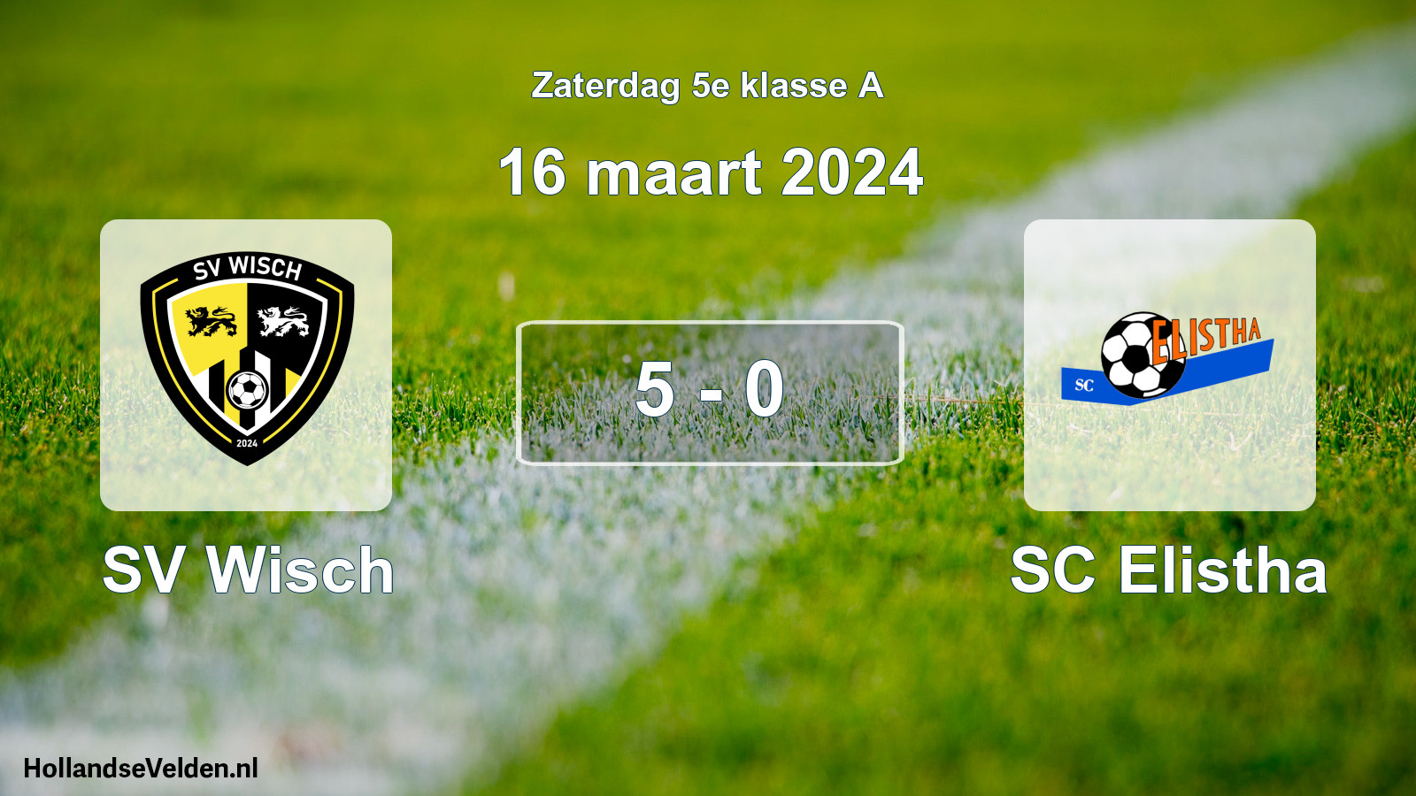 Total number of matches played: SV Wisch - SC Elistha 5 - 0 (16 March 2024)