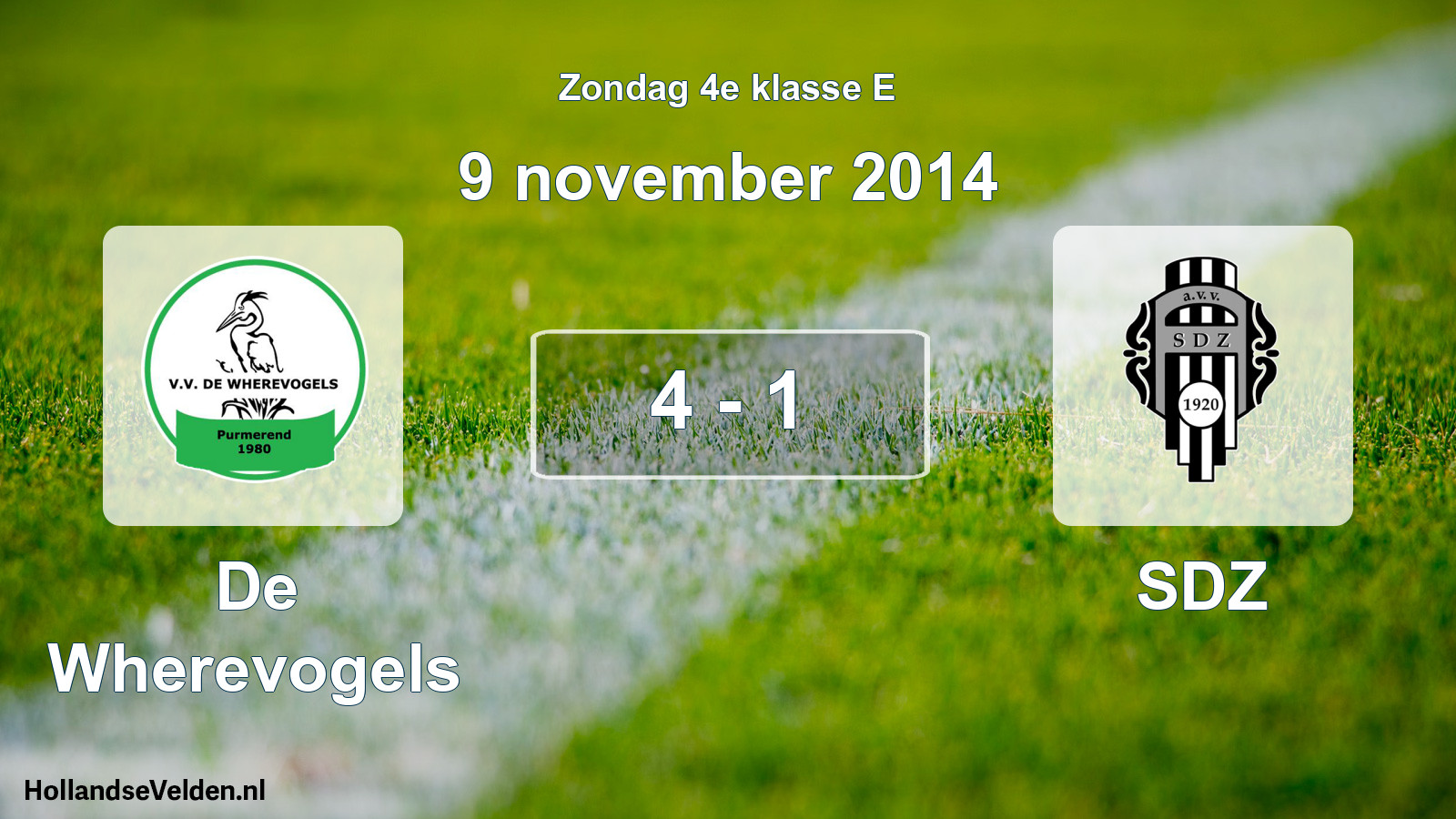 Total number of matches played: De Wherevogels - SDZ 4 - 1 (9 November 2014)